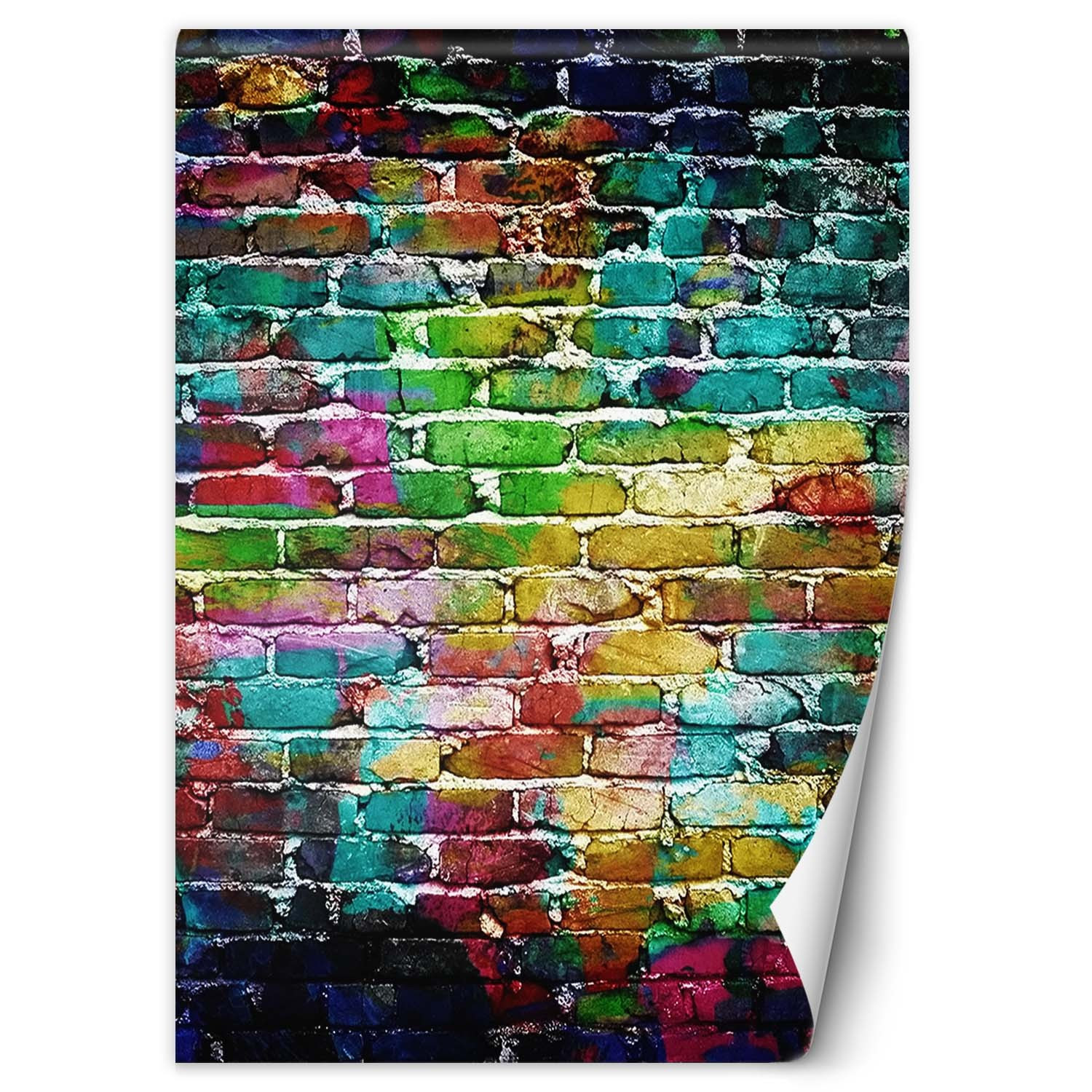 Fototapete, Regenbogen bunte Ziegel