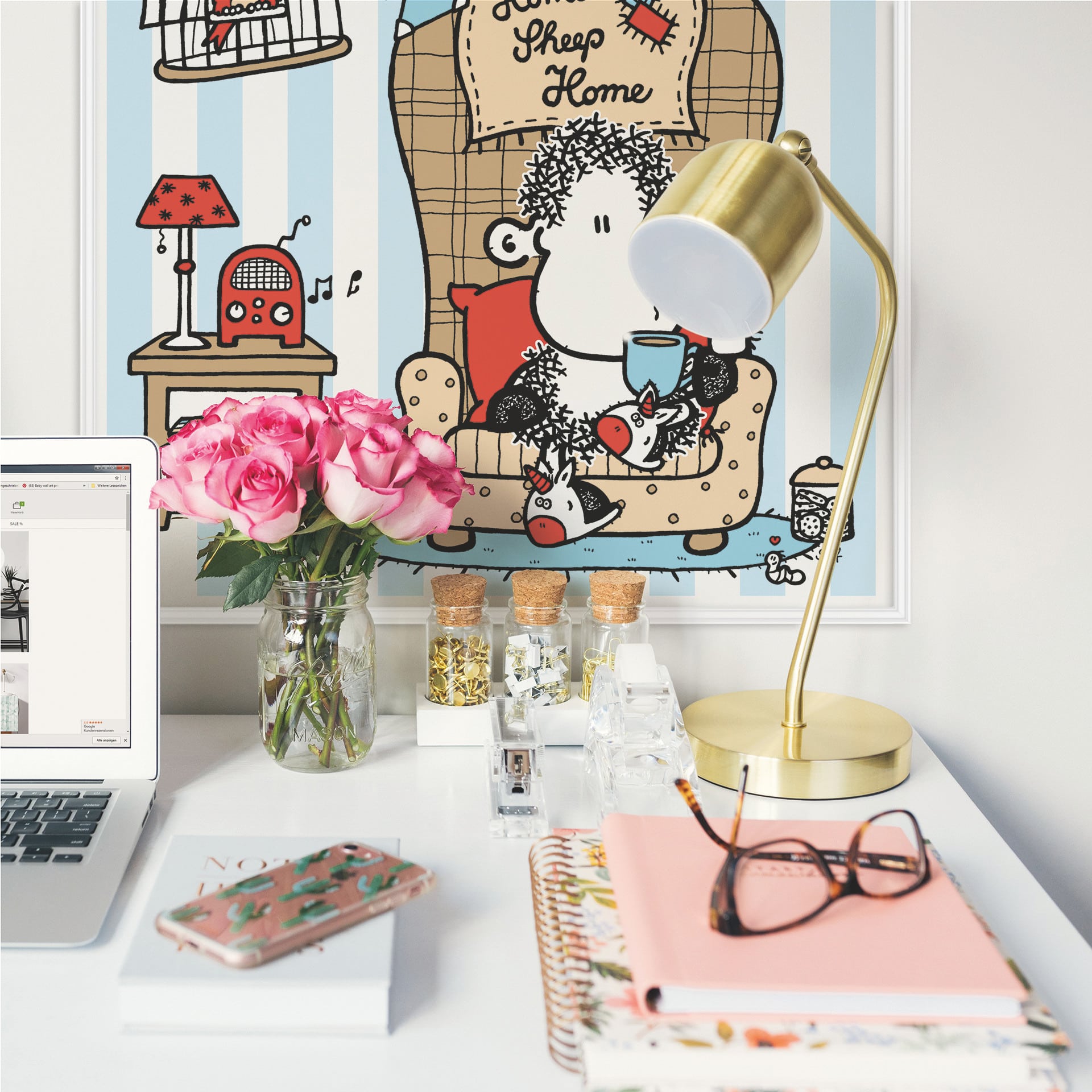 Wallprint W - sheepworld Home Sheep Home Tea Time