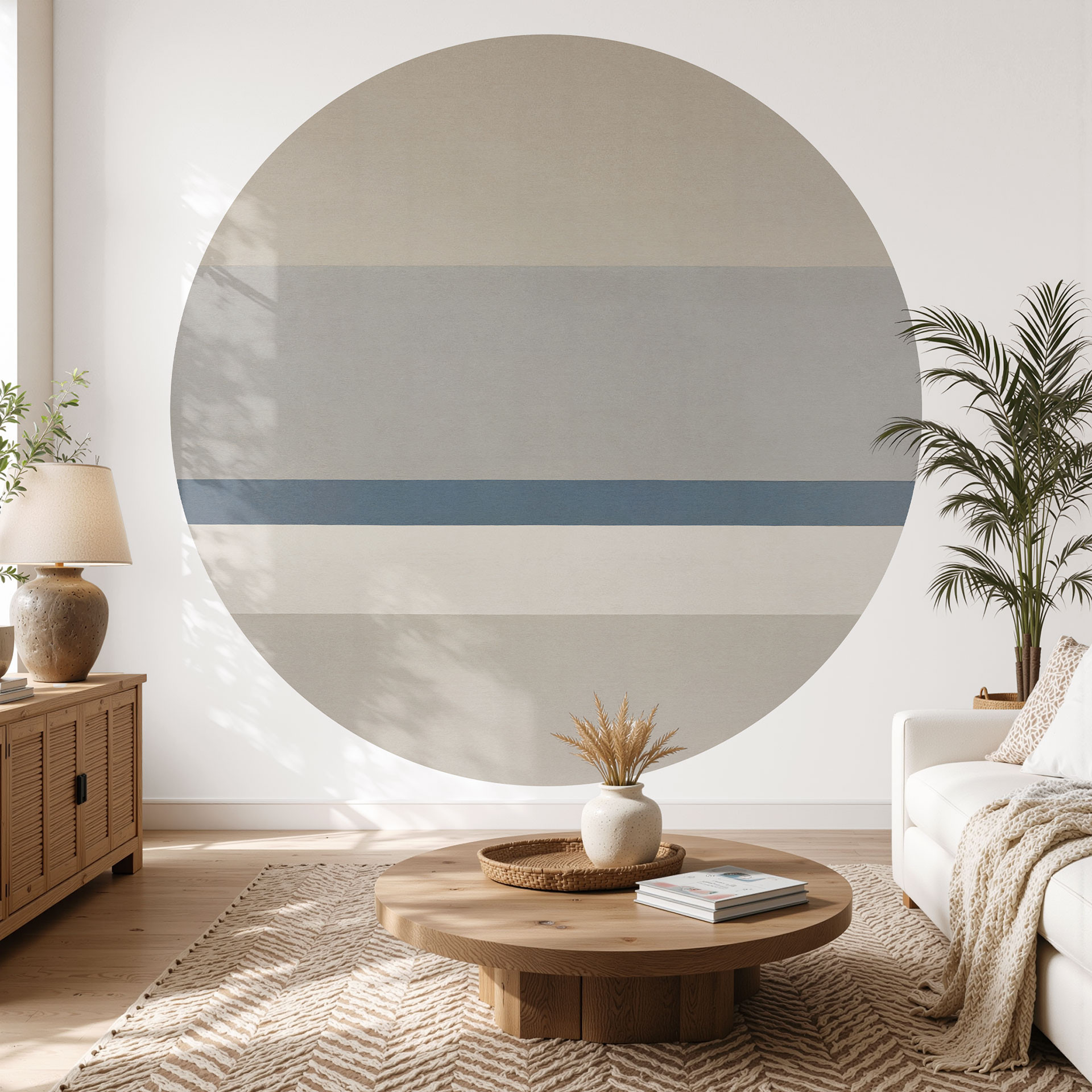 Fotobehang Agnes Balance - Horizontale strepen - Sir Edward x Grigory Gladarev - Rond