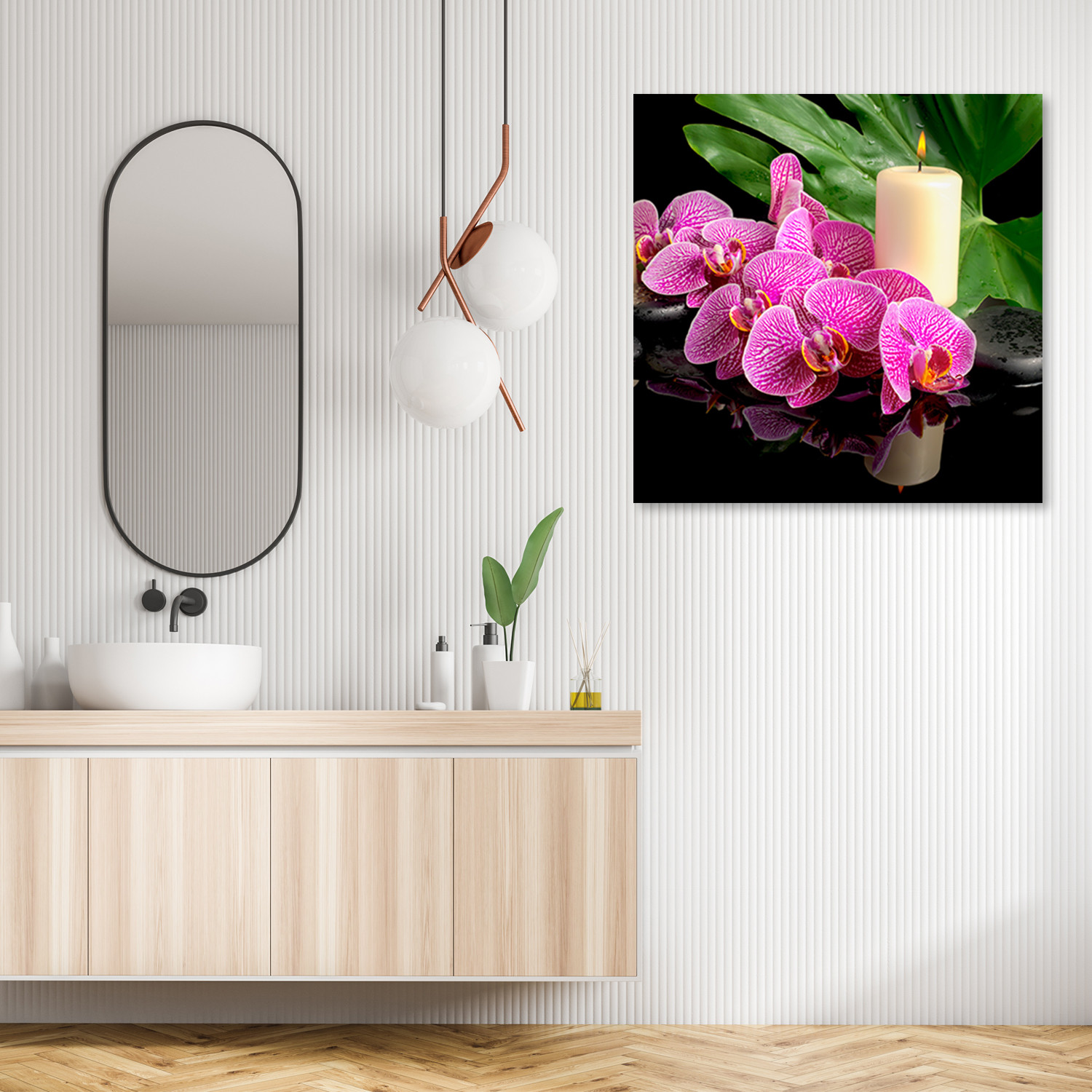 Canvasbillede, Lyserøde orkidélys