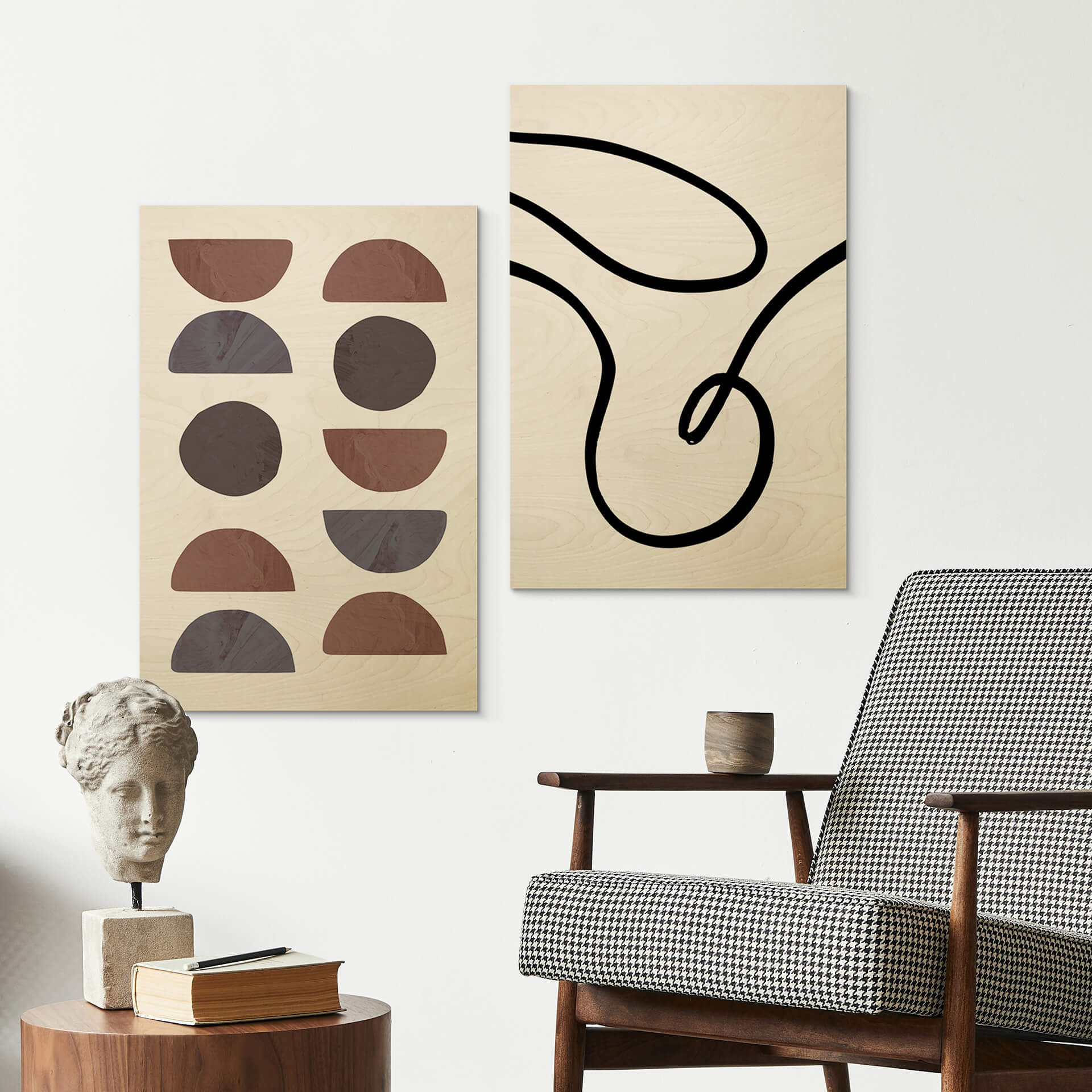 Plakat drewniany 1X Studio - Zakrzywiona abstrakcja