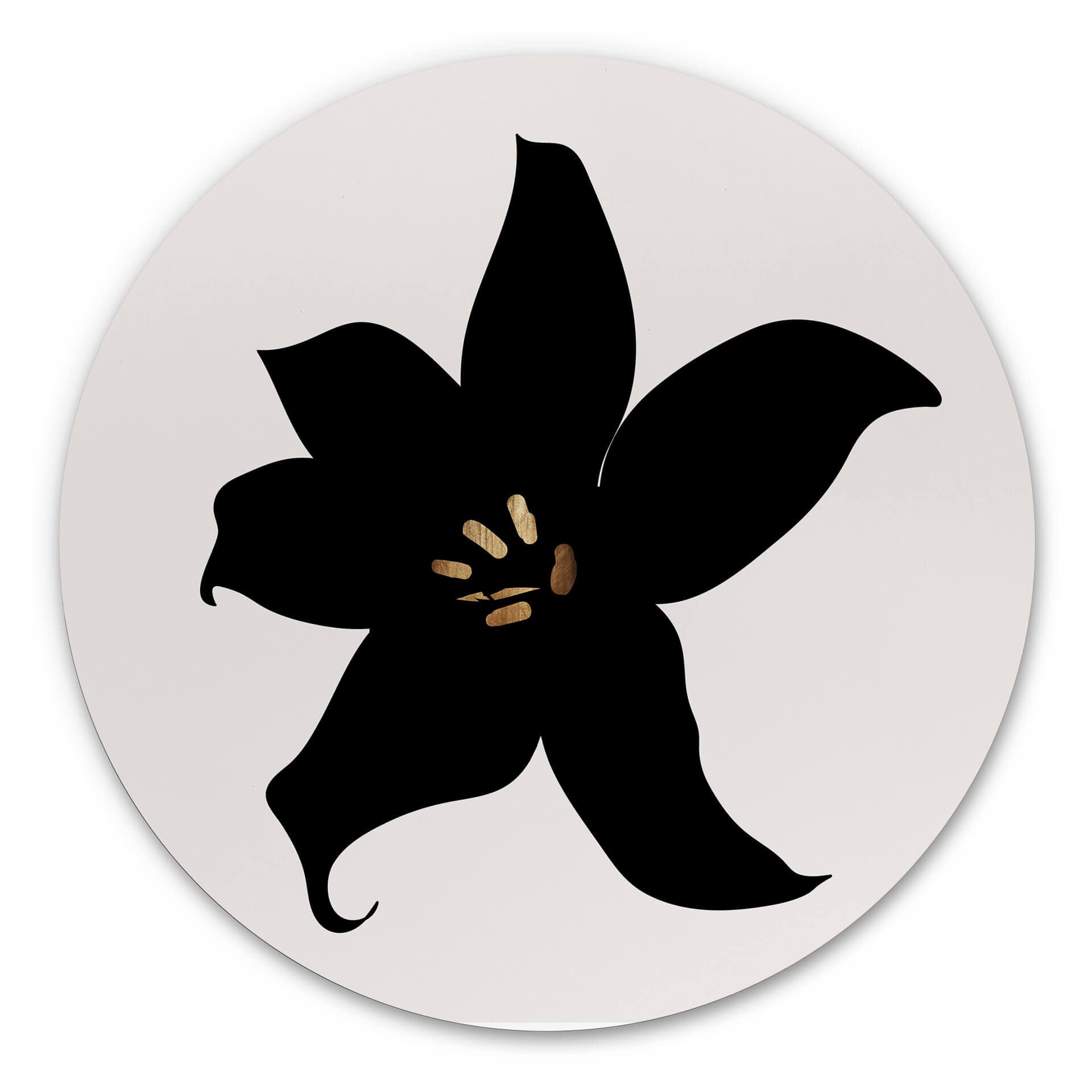 Alu-Dibond Kubistika - Dunkle Orchidee - Rund