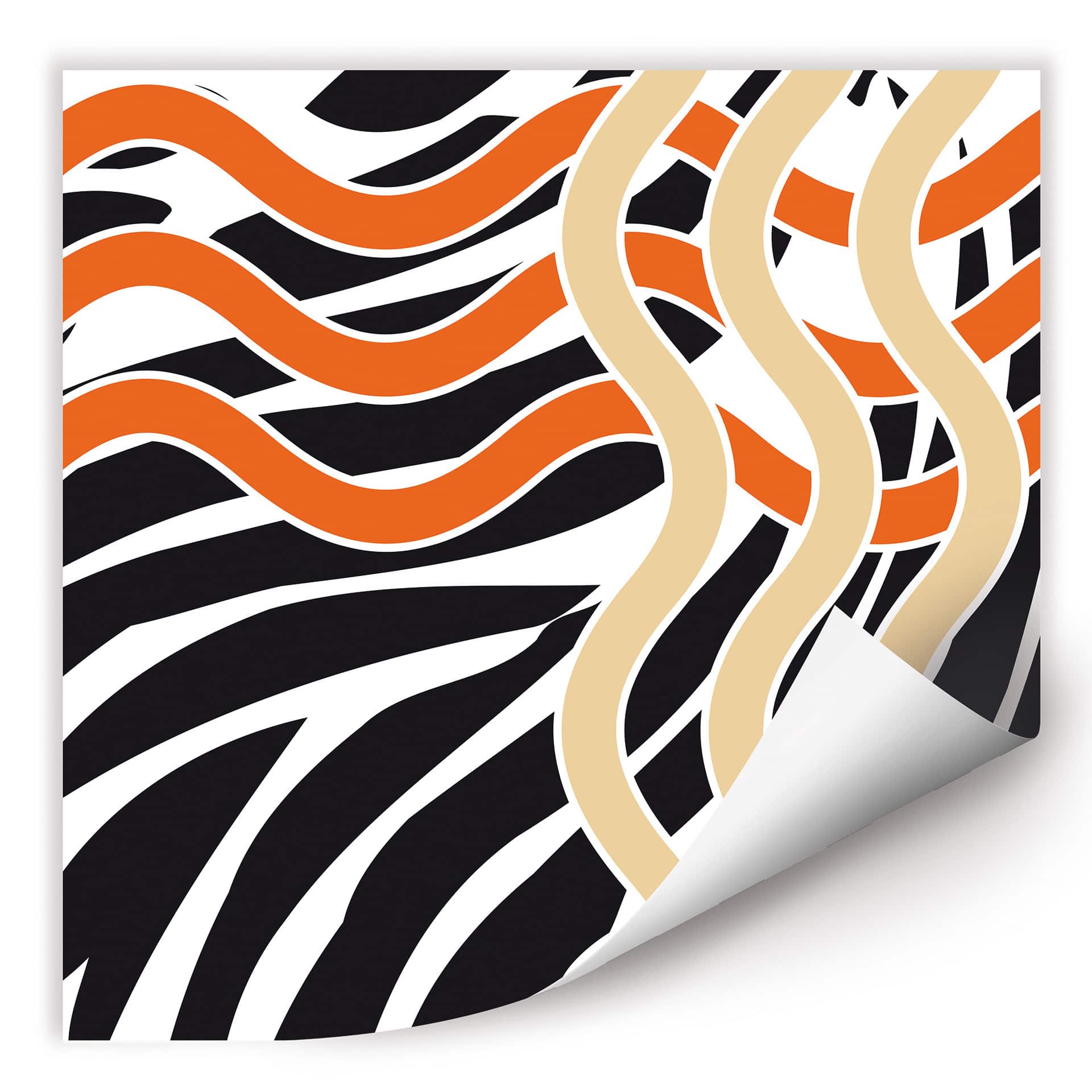 Poster autocollant - W - Vague Orange