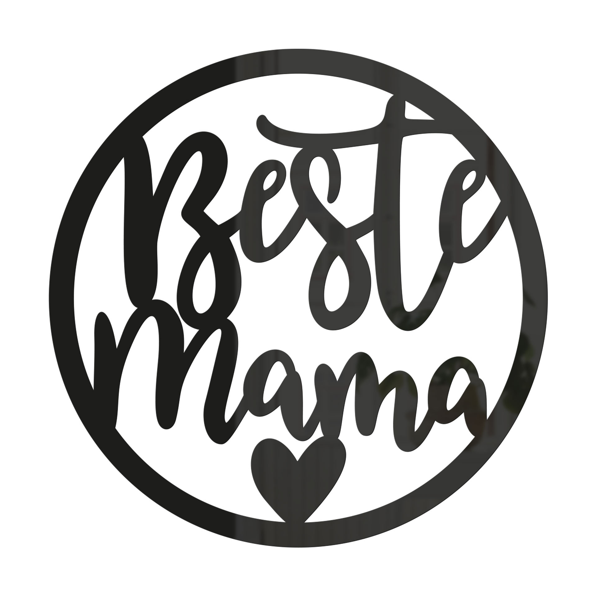 Wanddeko Schriftzug - Beste Mama - Acryldeko - Rund