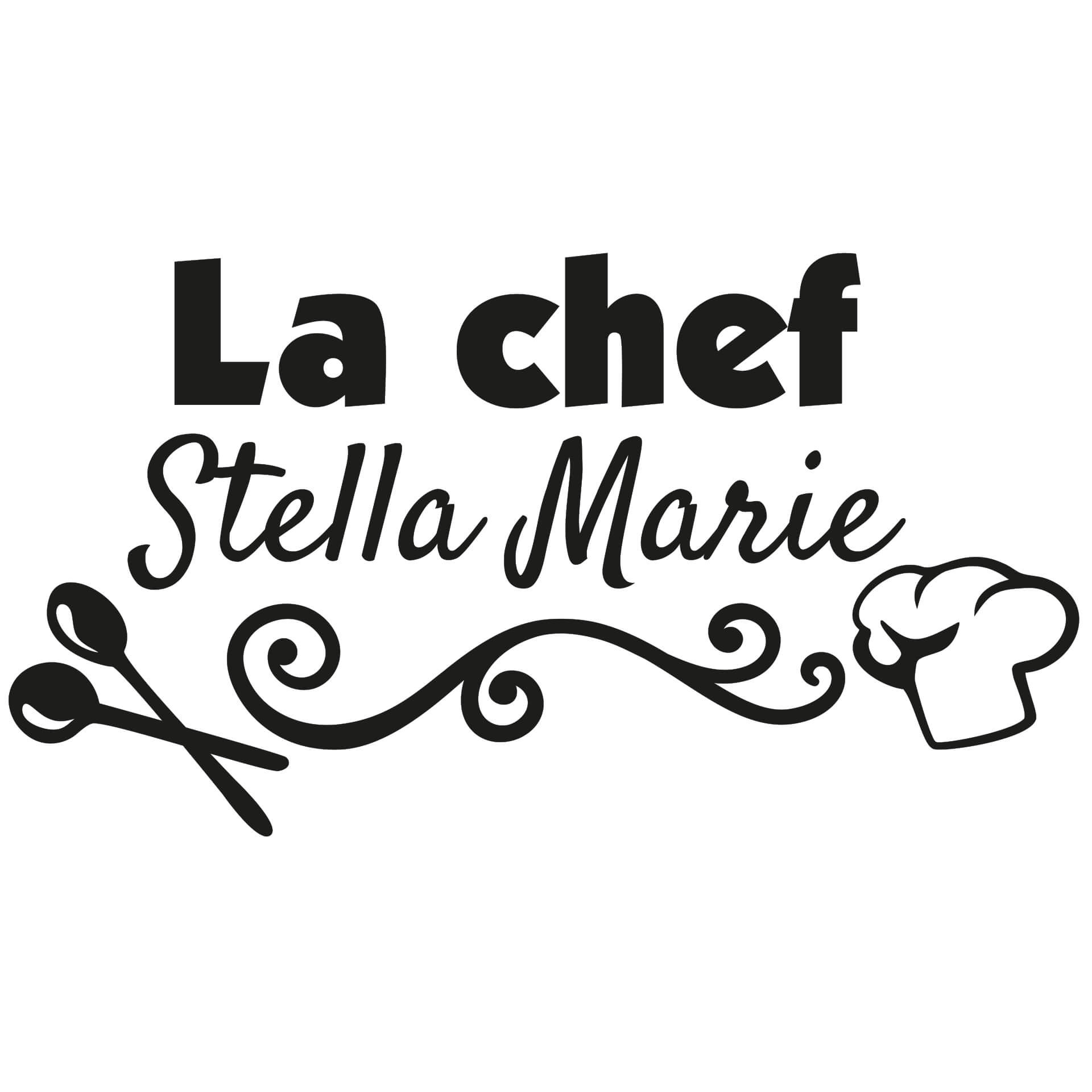 Adesivo murale La chef + Nome
