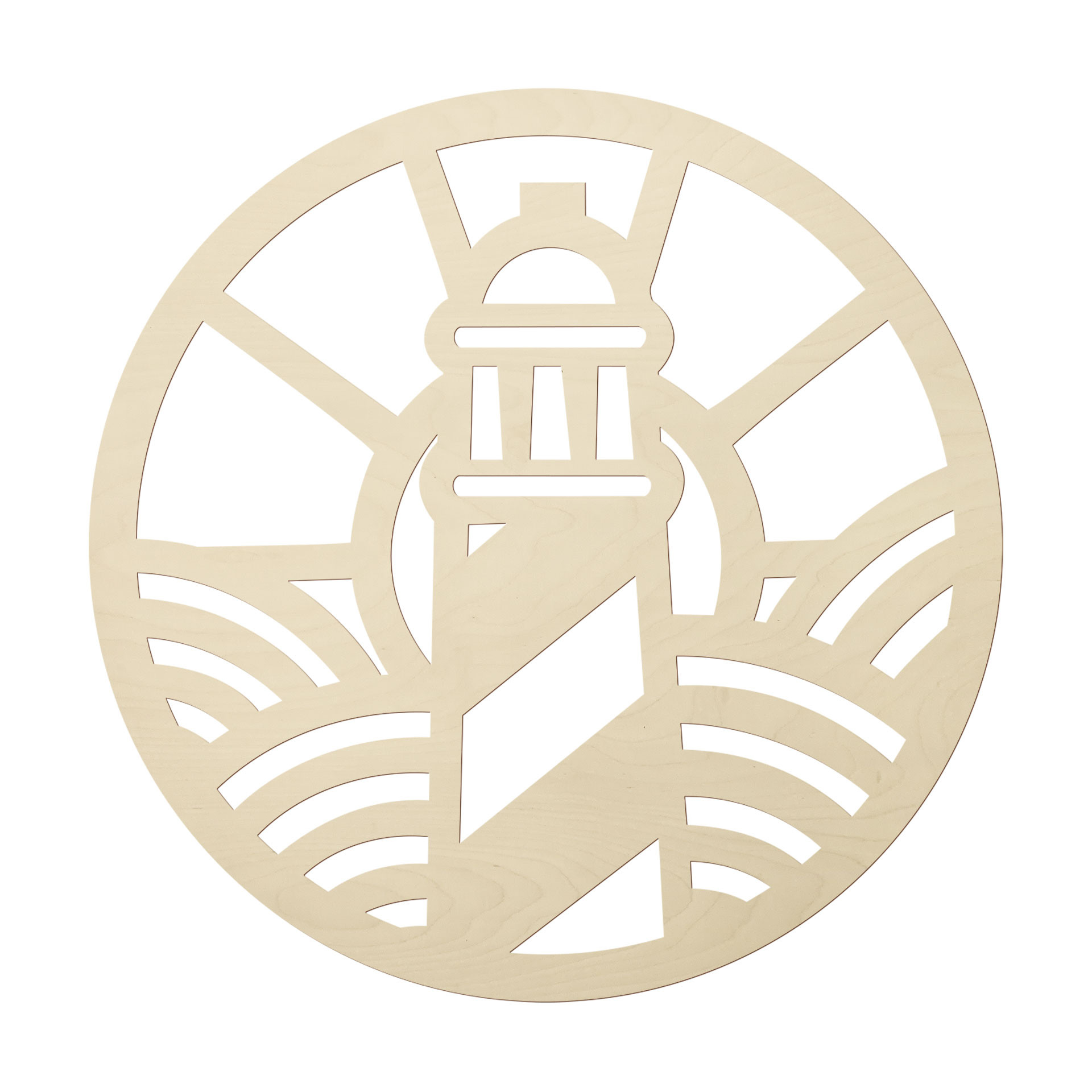 Dekoracja drewniana latarni morskiej - topola - okrągła
