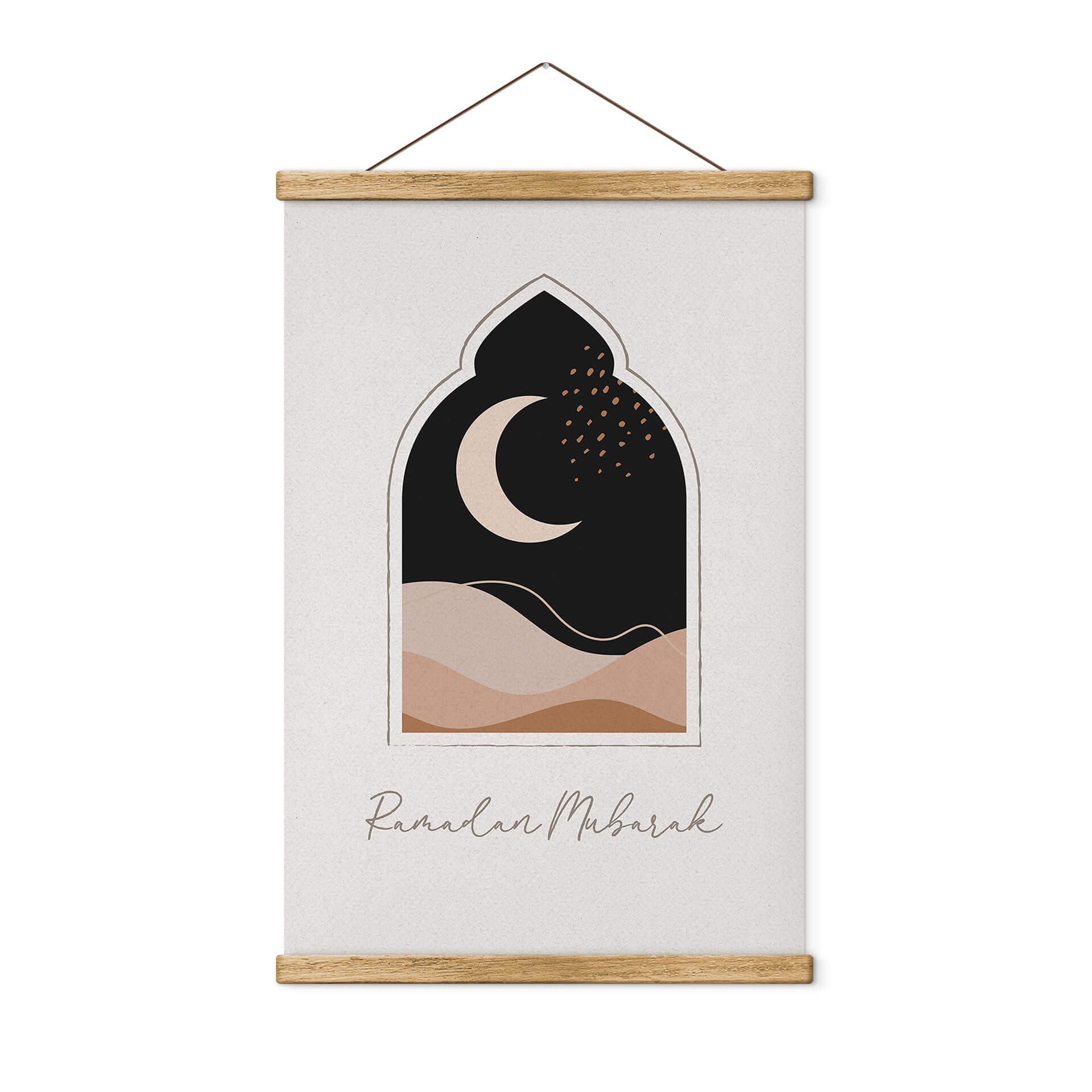 Obraz tkaniny Ramadan Mubarak półksiężyc