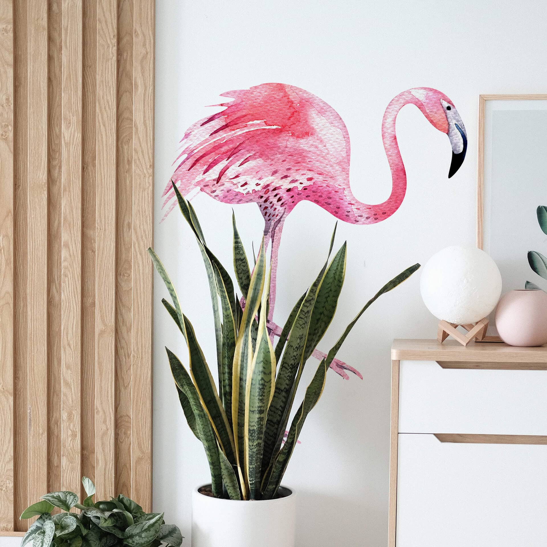 Sticker mural Kristina Kvilis - Flamant rose 02