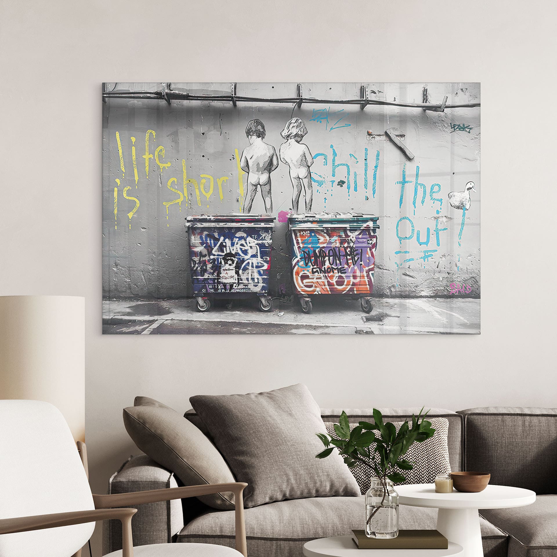 Akrylbillede Banksy - Life is short
