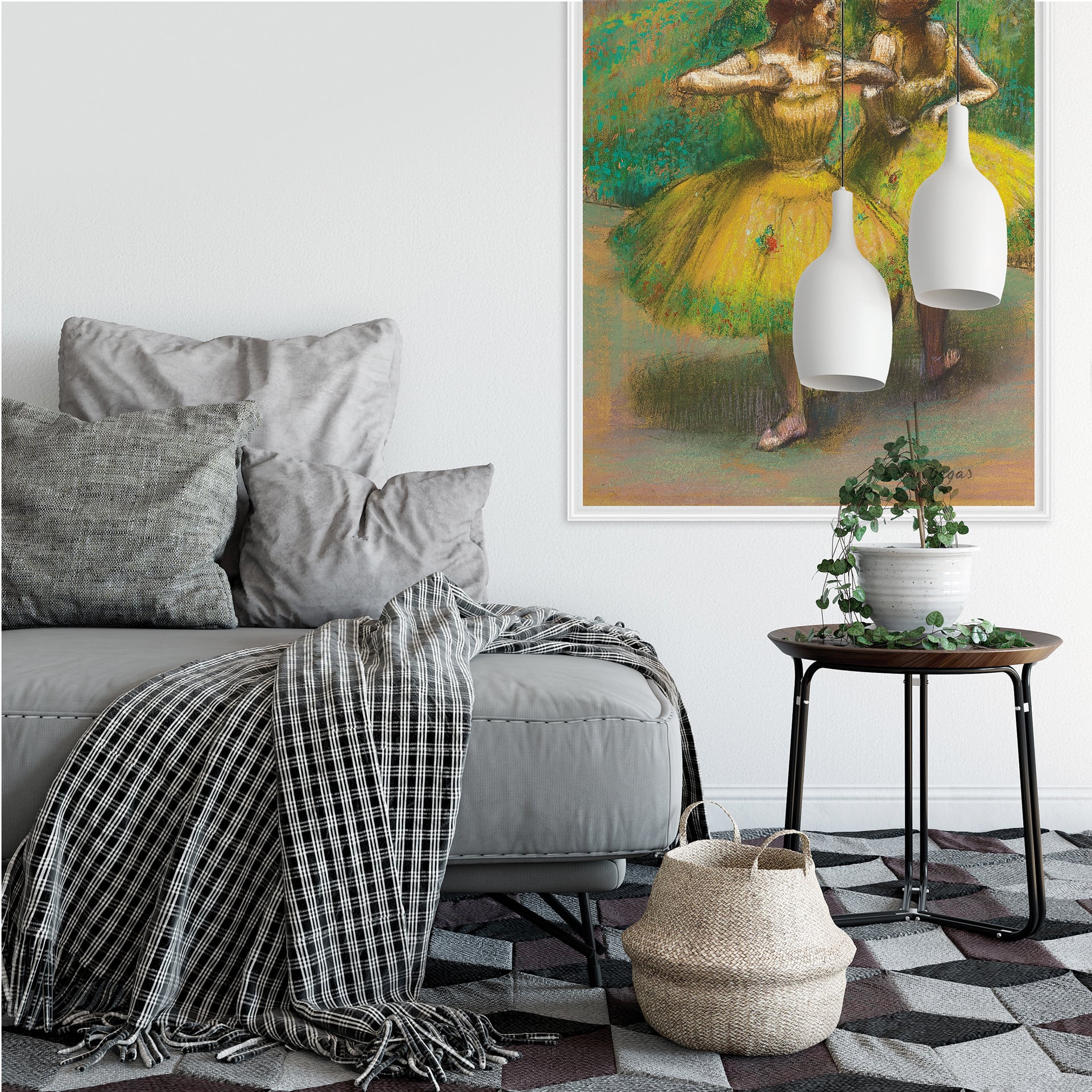 Wallprint Degas - Zwei Tänzerinnen in gelb