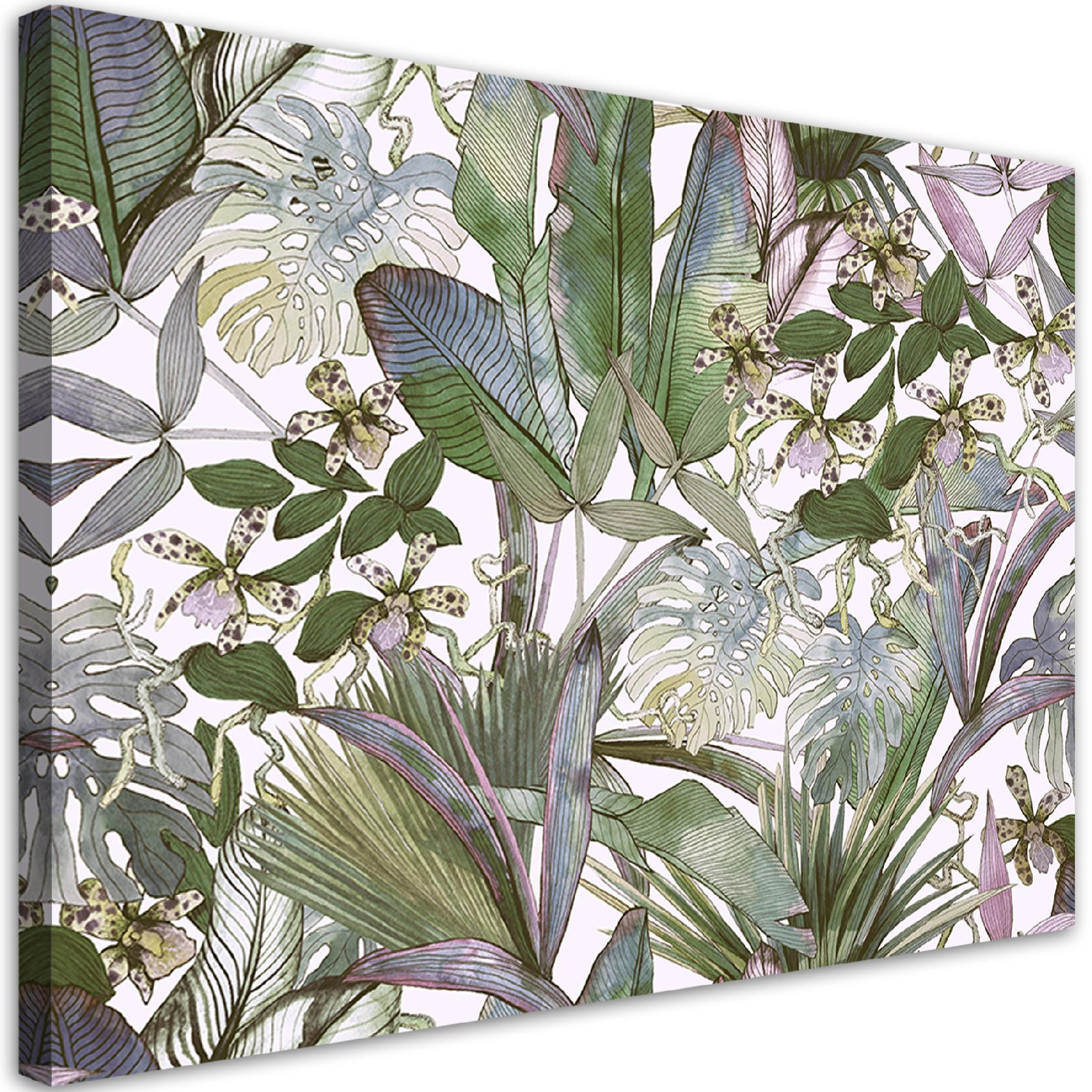 Canvasbillede, Tropiske monstera-blade