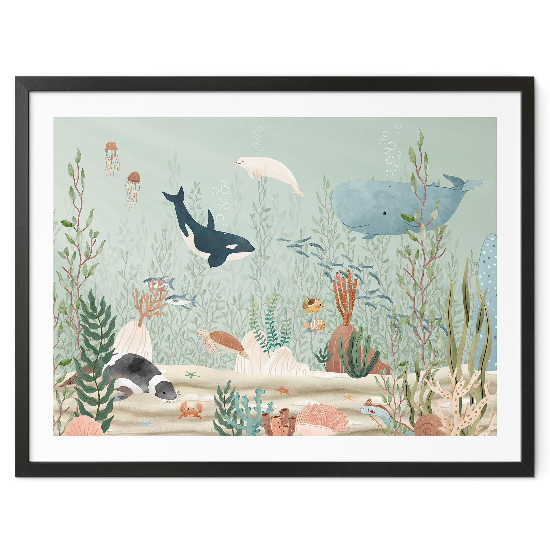Poster Créatures marines dans les profondeurs de l'océan - Oliver Robins