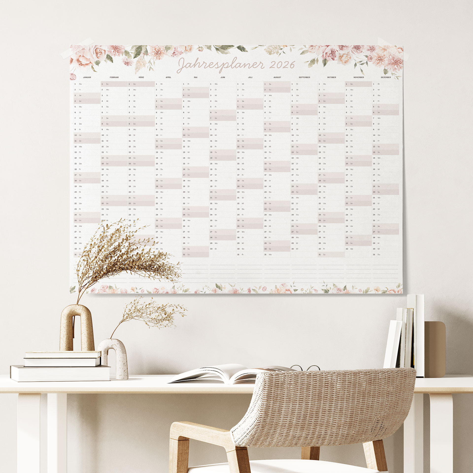 Poster Jahresplaner Kalender 2026