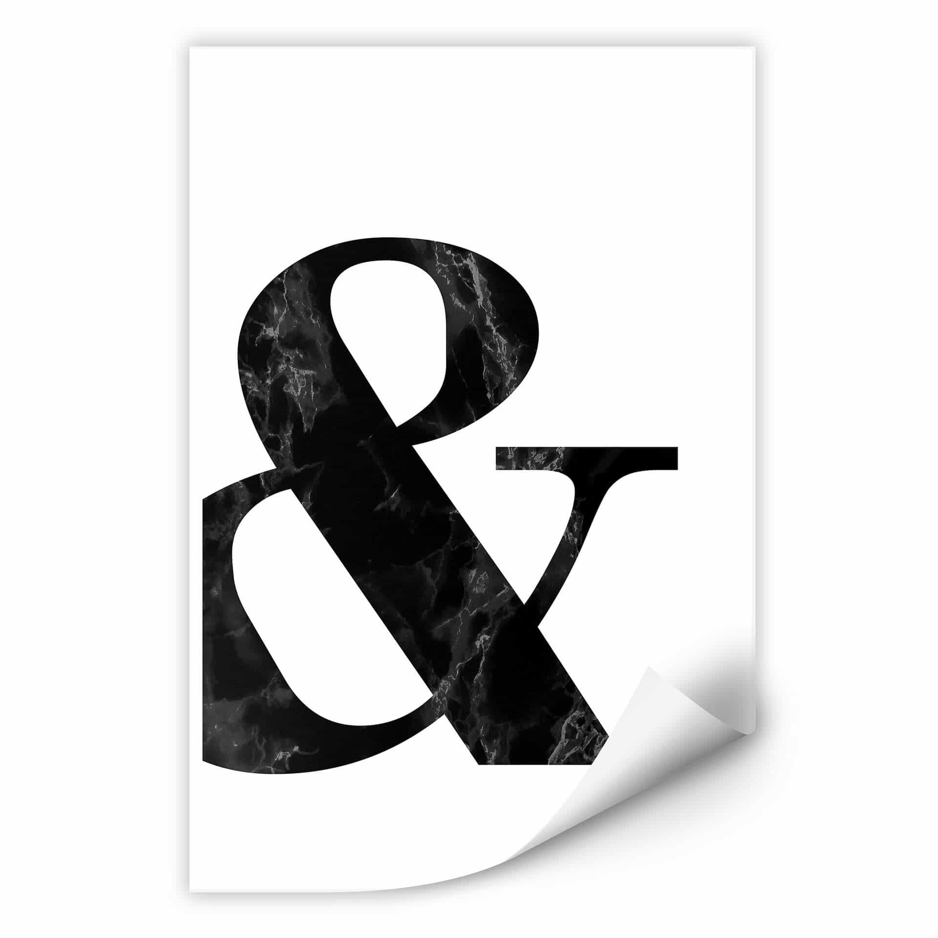 Wallprint Black Marble Ampersand