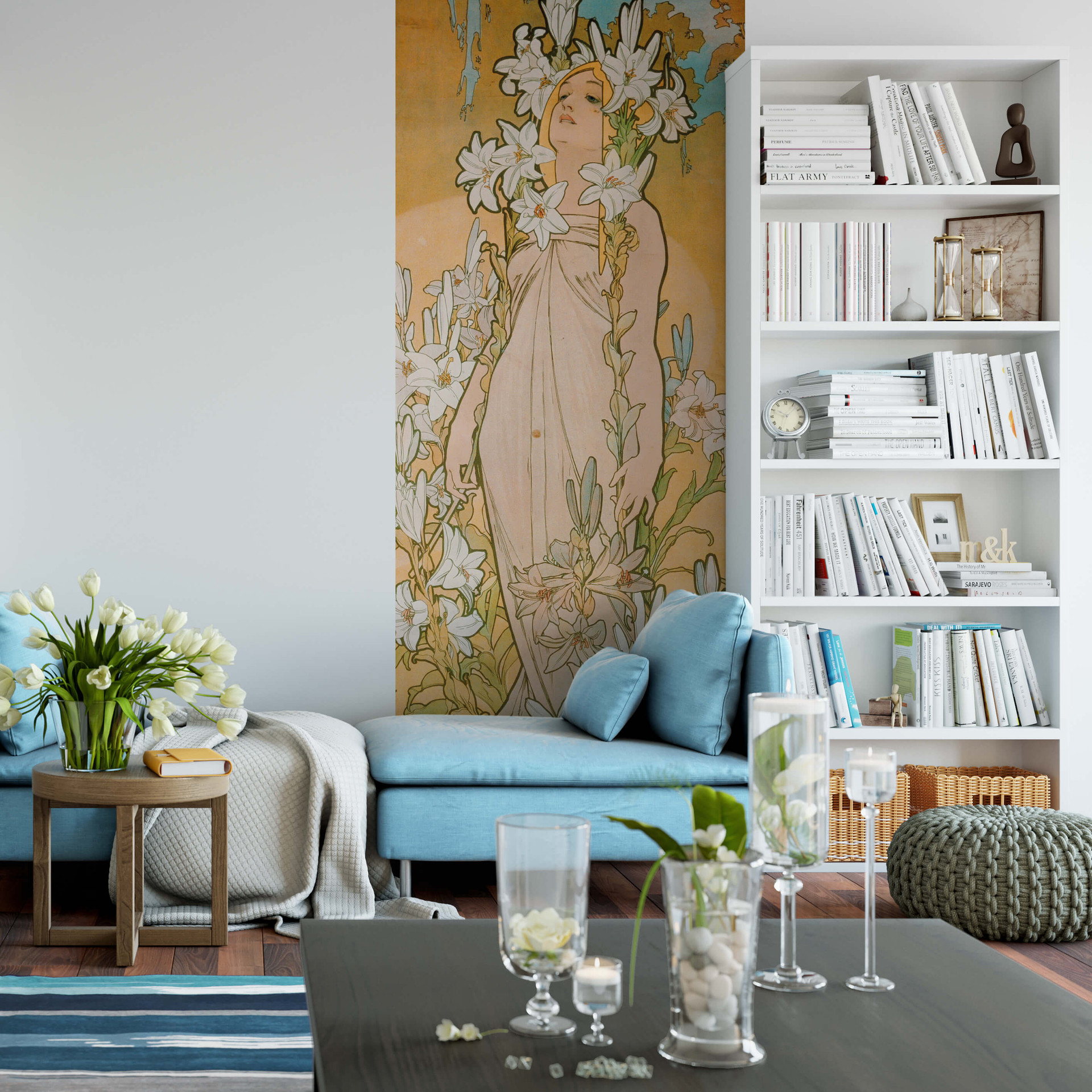 Fotobehang Mucha – Lelie