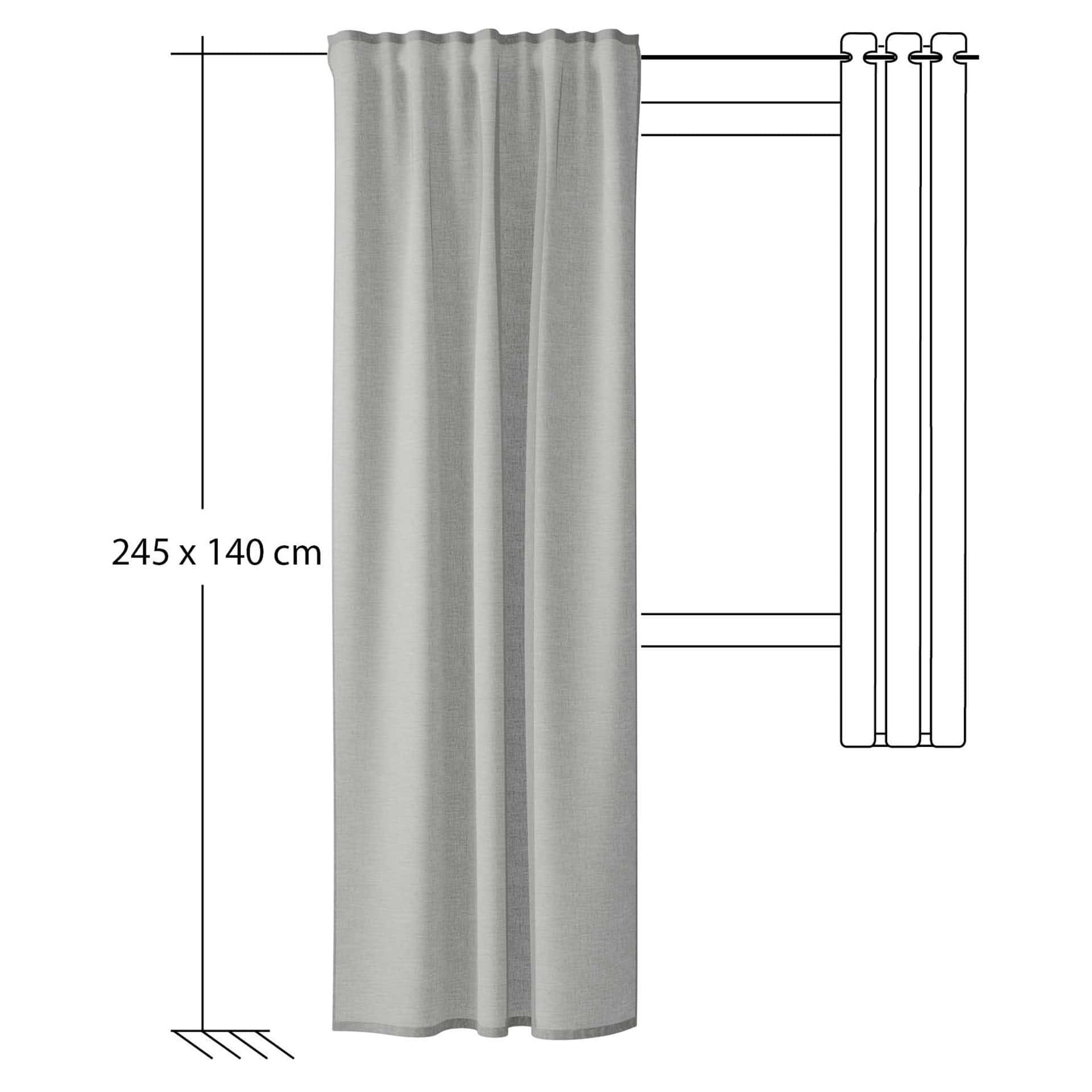 Homing Fertigschal mit verdeckten Schlaufen Oskar grau -  2,45 x 1,4 m
