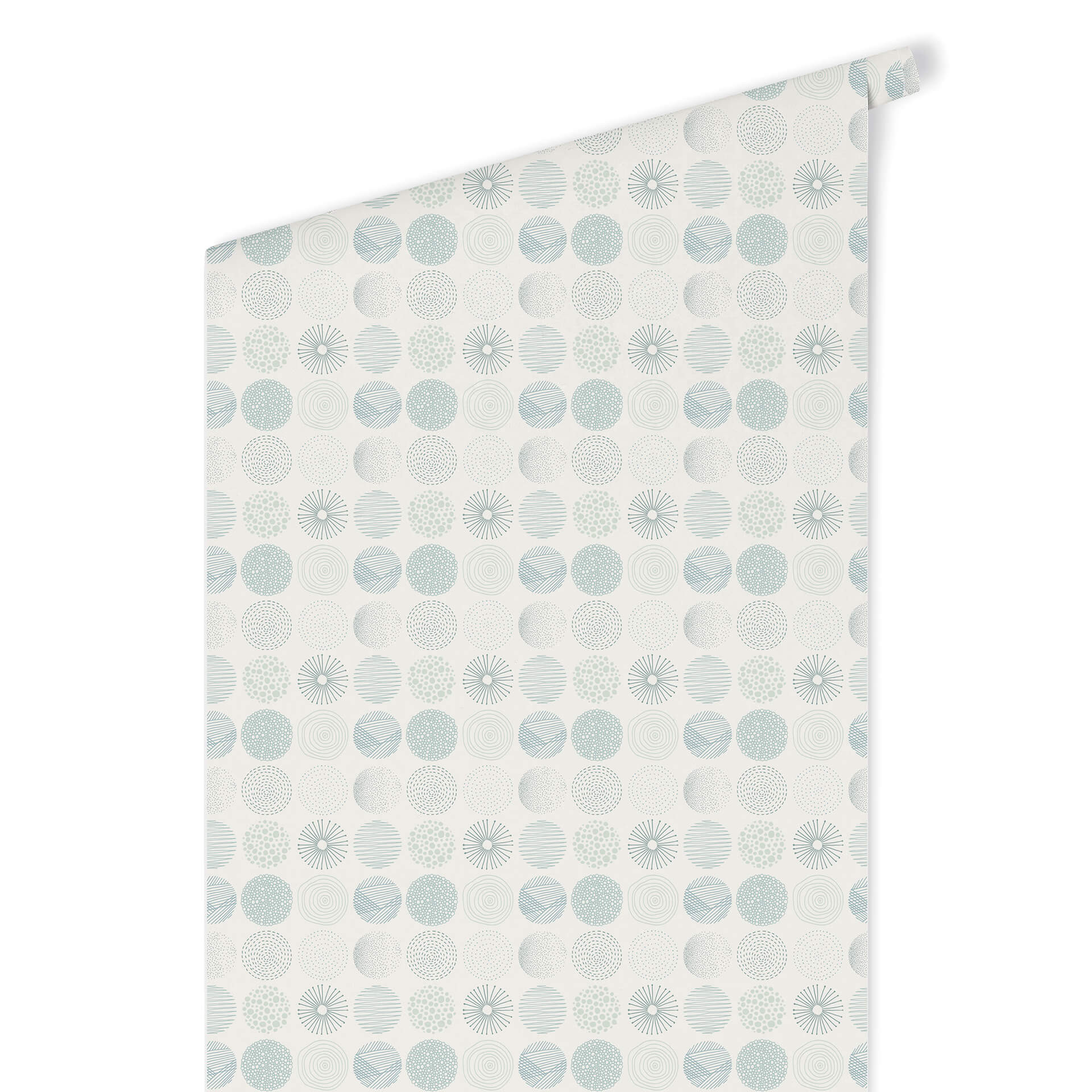 Patroonbehang – Abstracte Cirkels 01 – turquoise