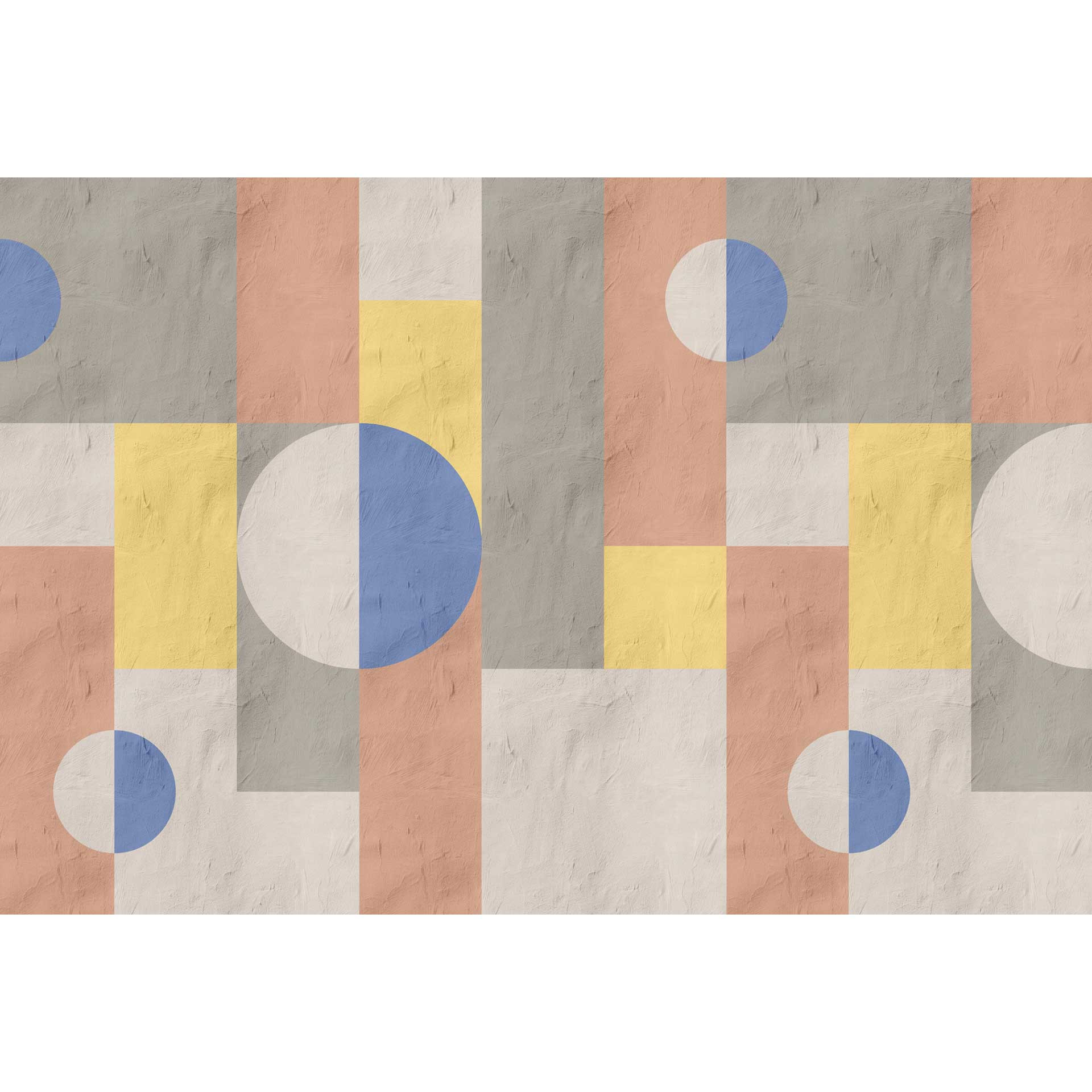 Geometrische vormen behang in pastelkleuren - modern vlies design