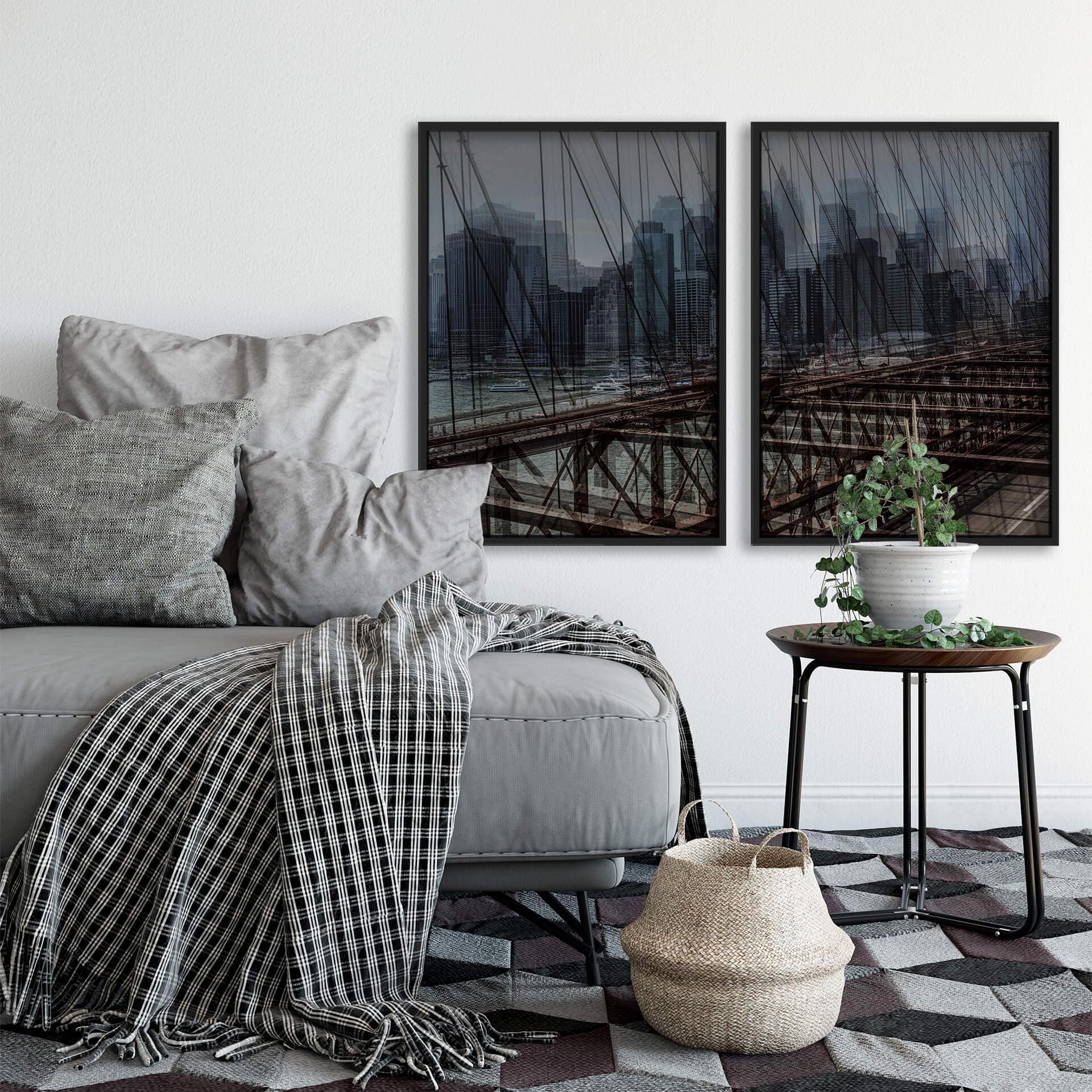 Poster Massimo - New York City (2-teilig) inkl. Bilderrahmen - 50x60 cm