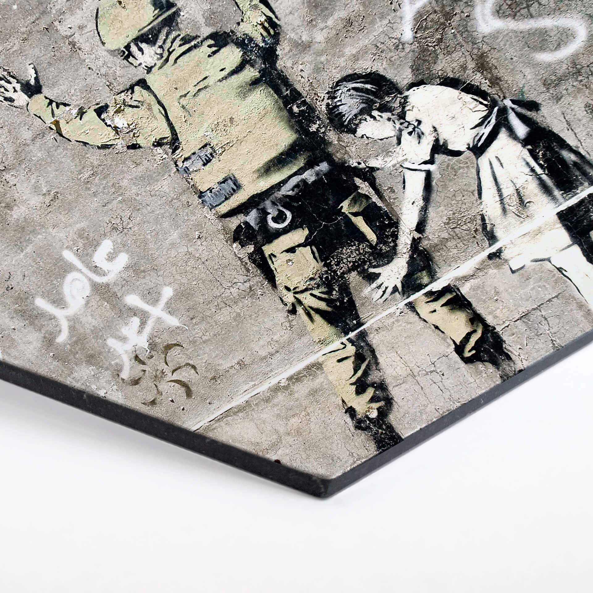 Hexagon - Alu-Dibond - Banksy - Girl searching soldier