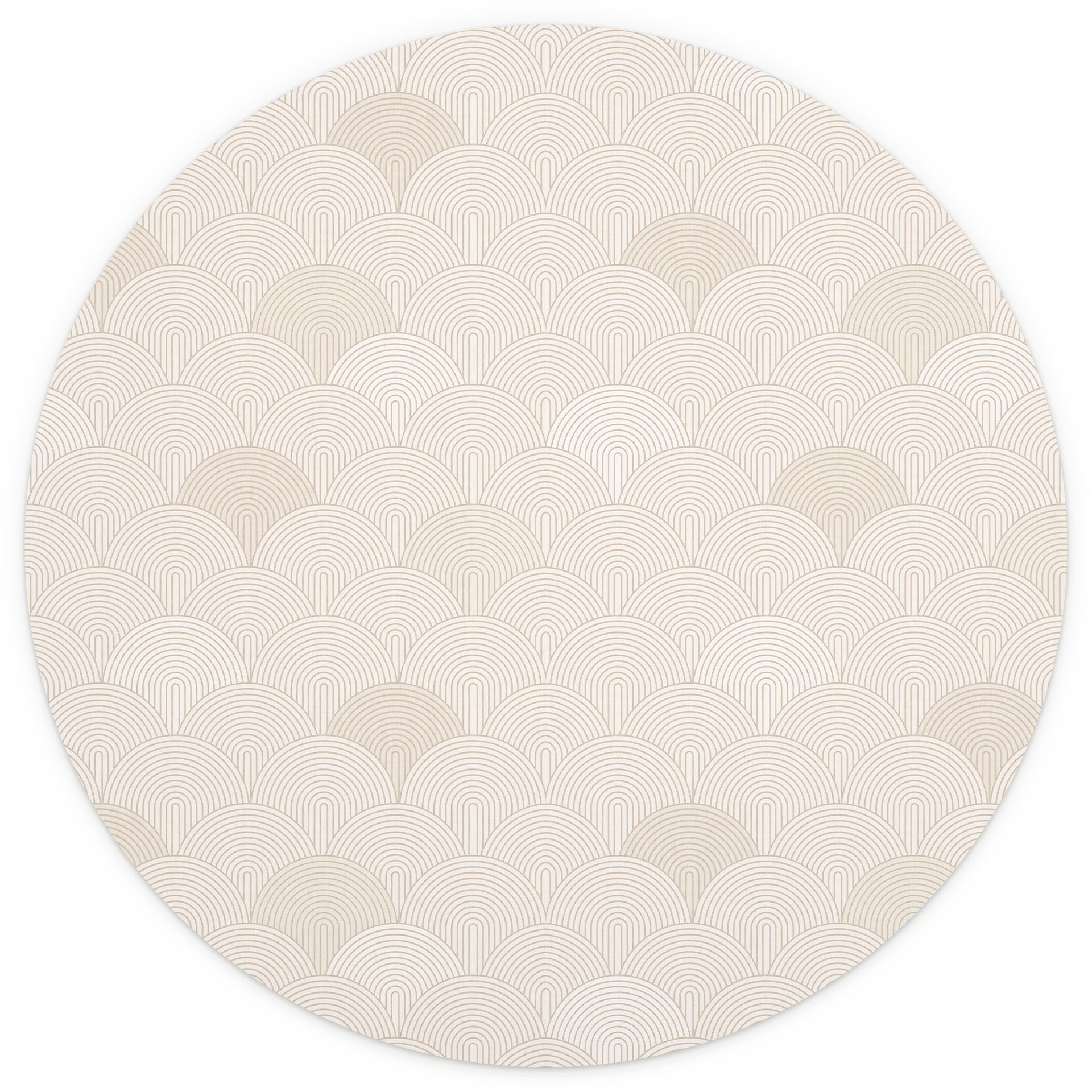 Fotobehang Abstracte halve cirkels in zacht beige - Bloemdecor - Rond - Zelfklevend/niet-geweven
