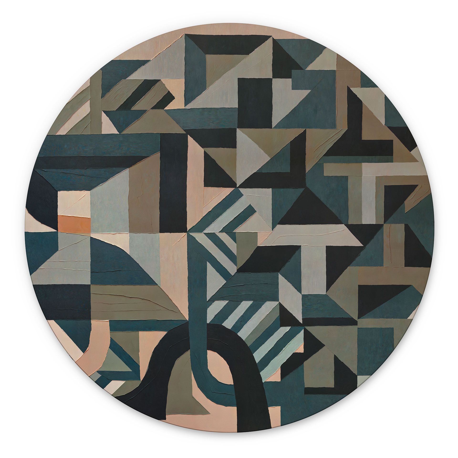 Tableau Silent Planes - Formes Géométriques - Sir Edward x Grigory Gladarev - Alu-Dibond Rond