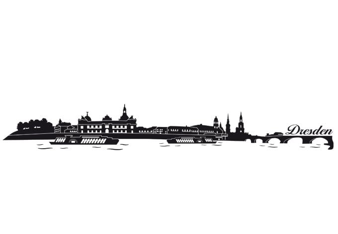 Wandtattoo Dresden Skyline 2