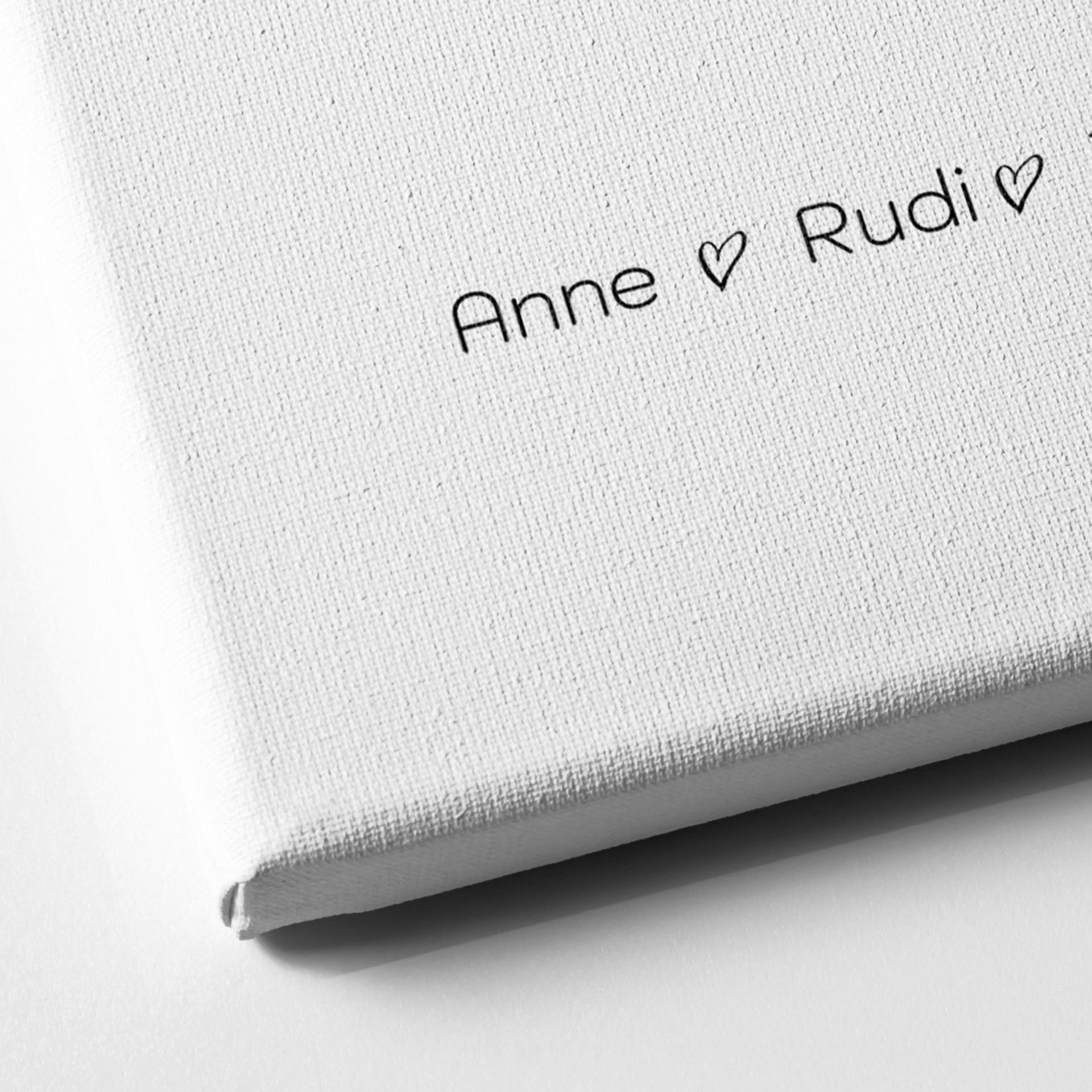 Personalisierbares Leinwandbild Familie Haus - weiß