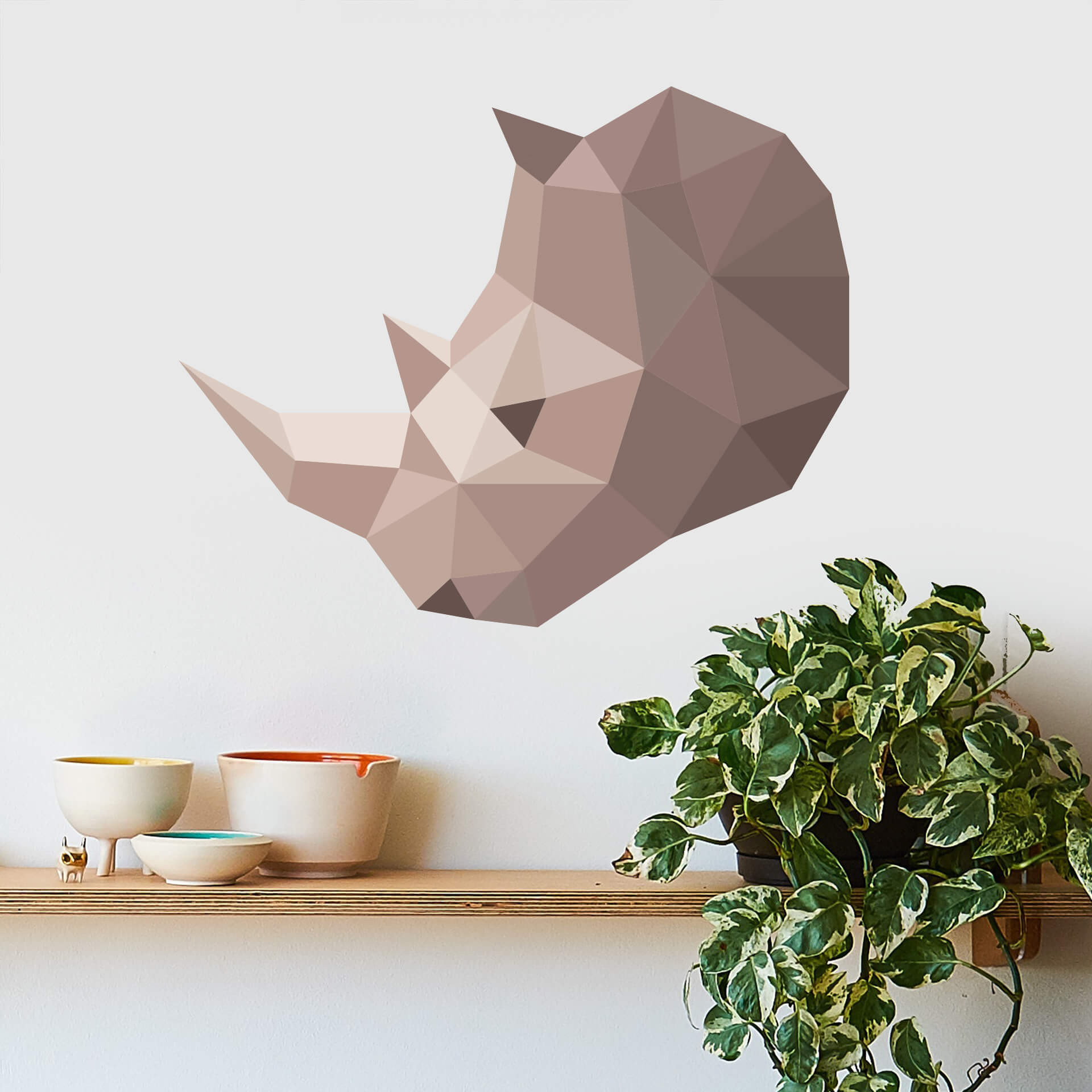 Wandtattoo Polygon - Nashornkopf