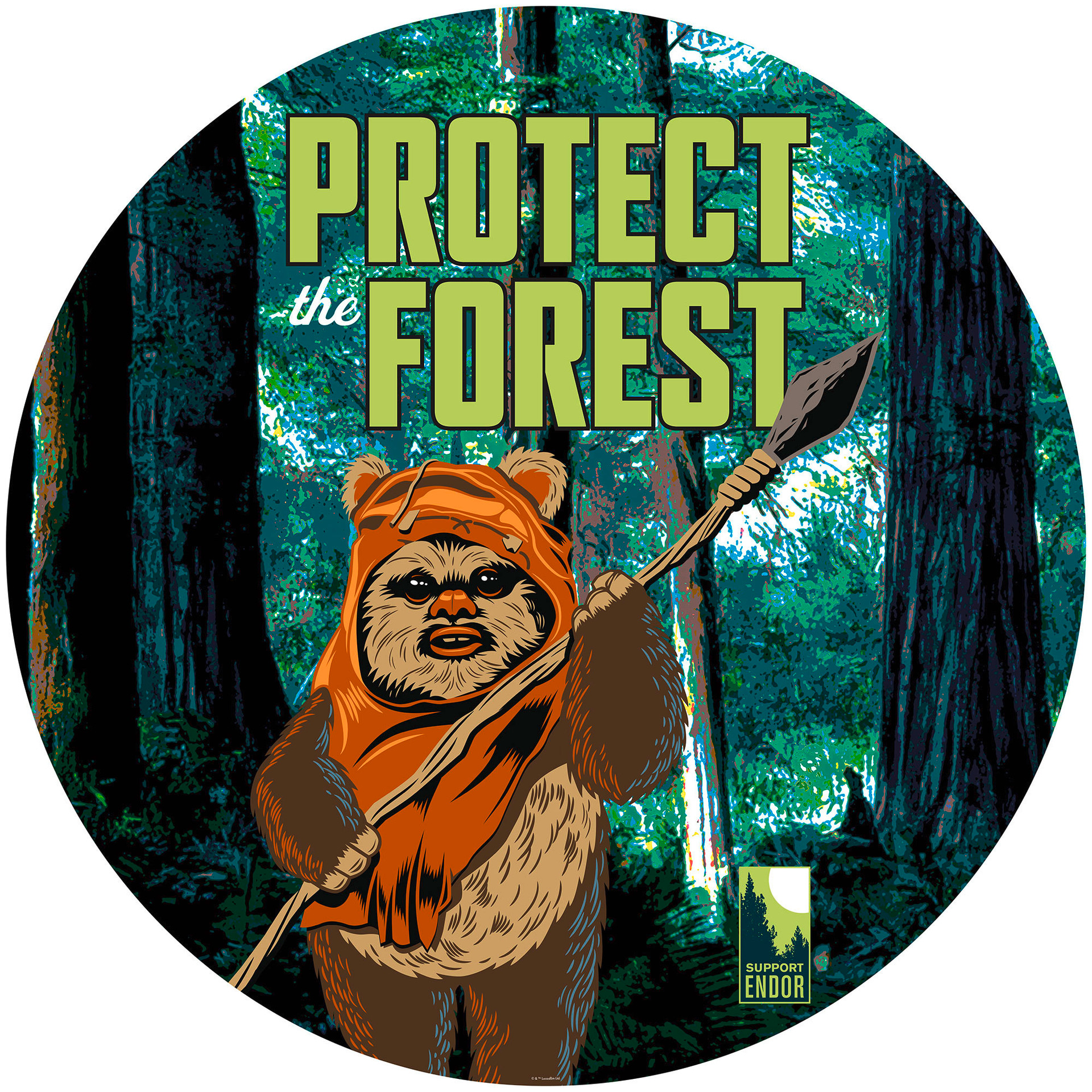 Selbstklebende Vlies Fototapete - Star Wars Protect the Forest - 125 x 125 cm