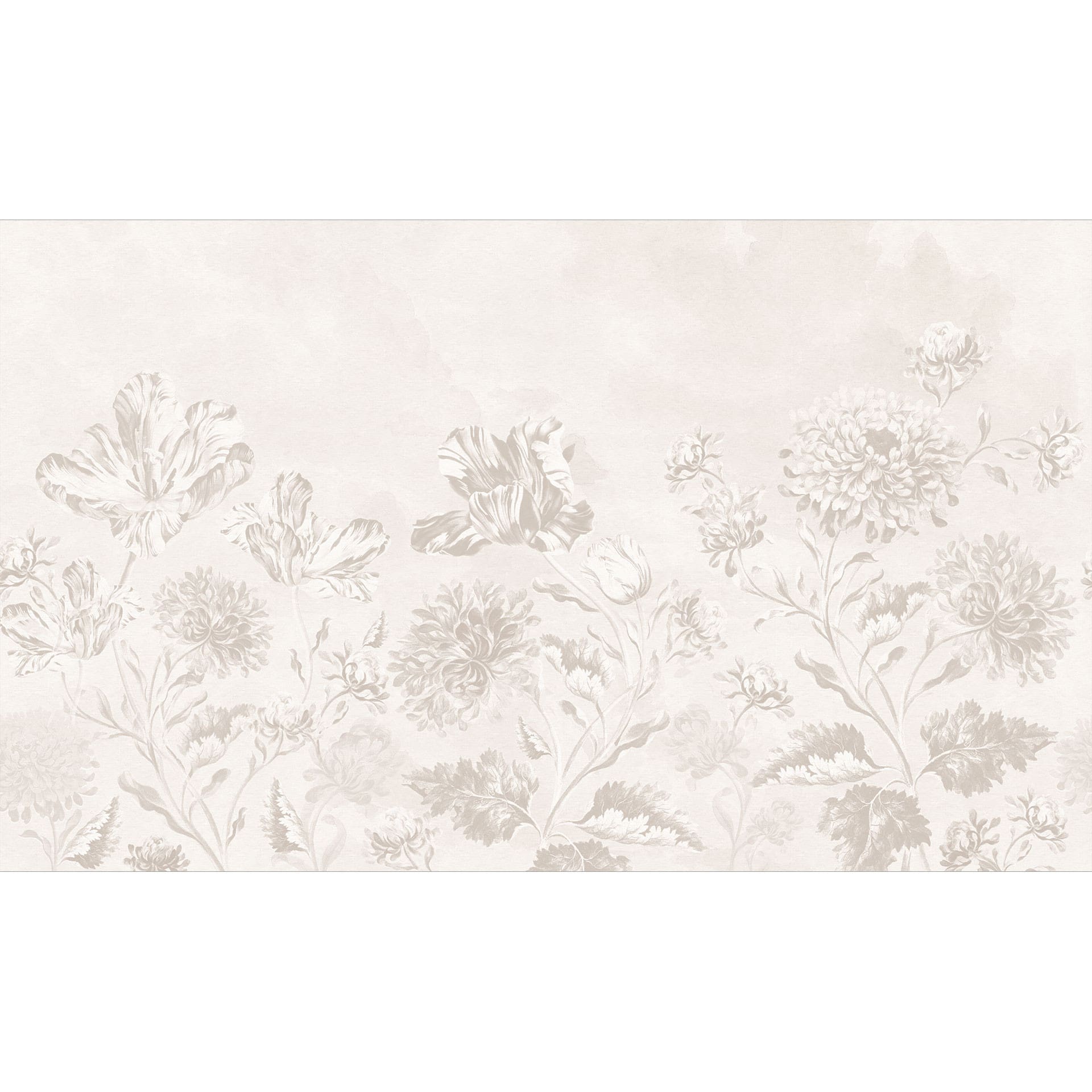 Bloemen Fotobehang - wilde bloemen in krijtlook grijs - Bloomery Decor