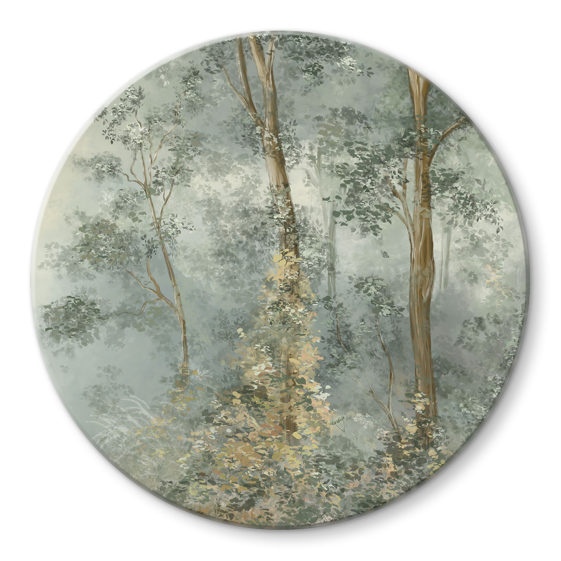 Glasschilderijen Enchanted Forest - Ms Tiff - Rond