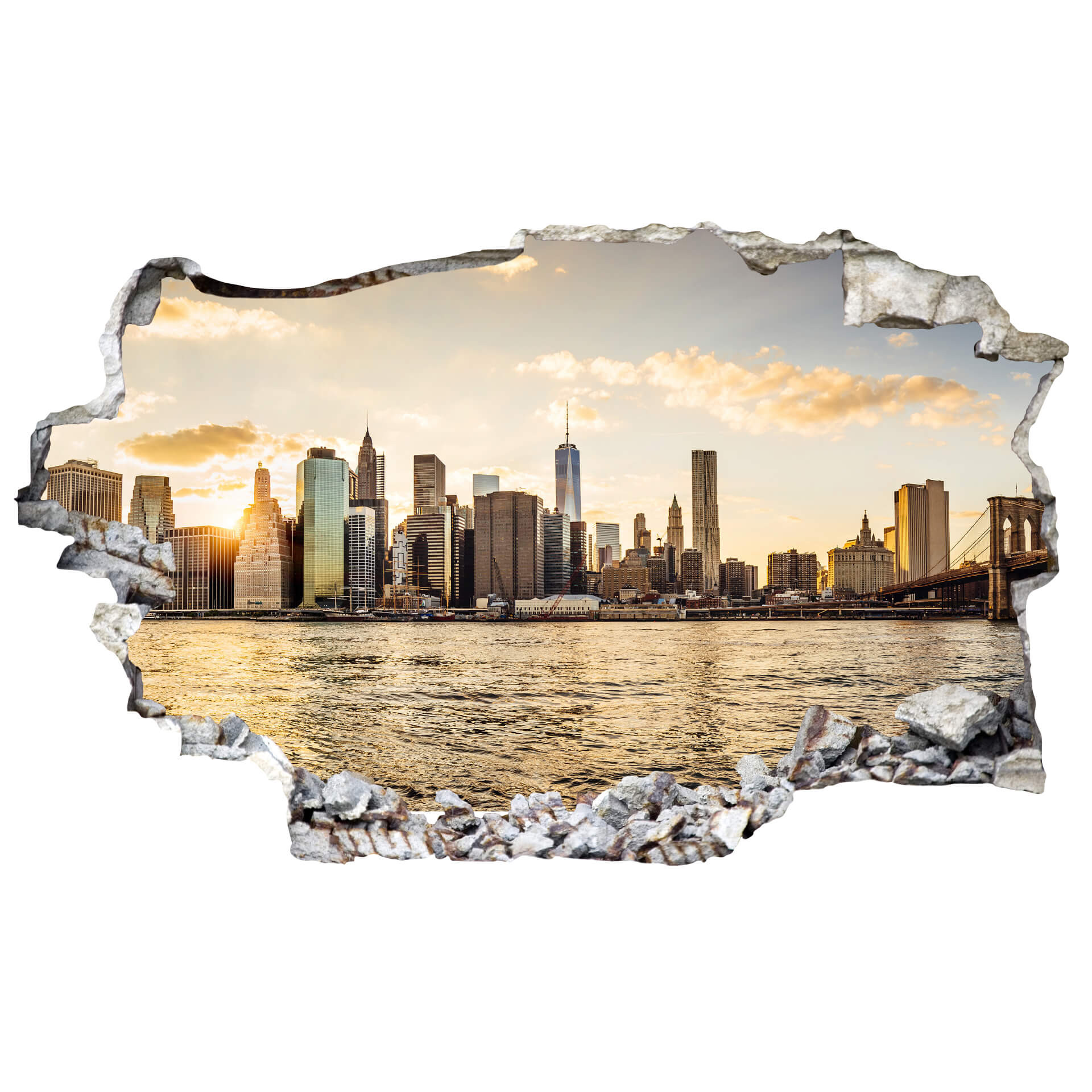 3D Wallsticker - Solnedgang på Manhattan