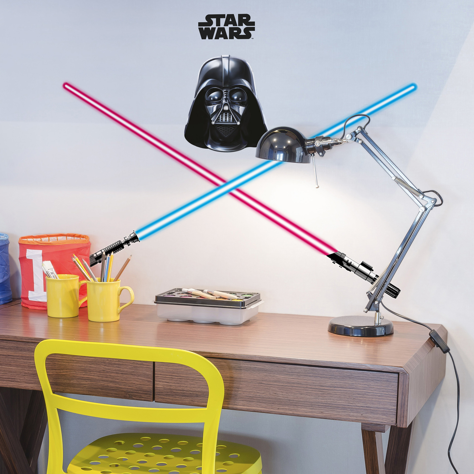 Wandsticker Star Wars Darth Vader & Lichtschwerter