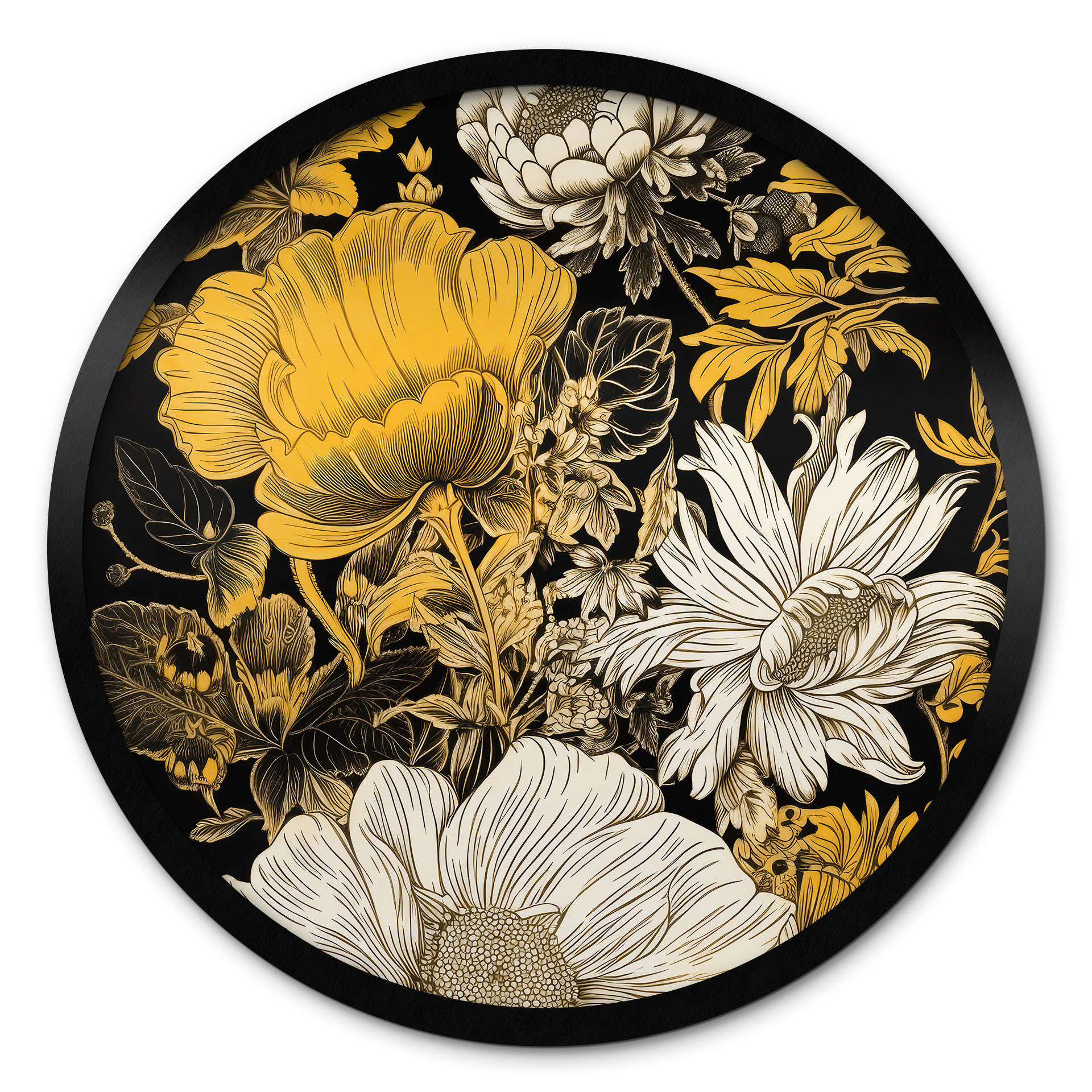 Poster Splendeur des fleurs en ocre - Jaszke