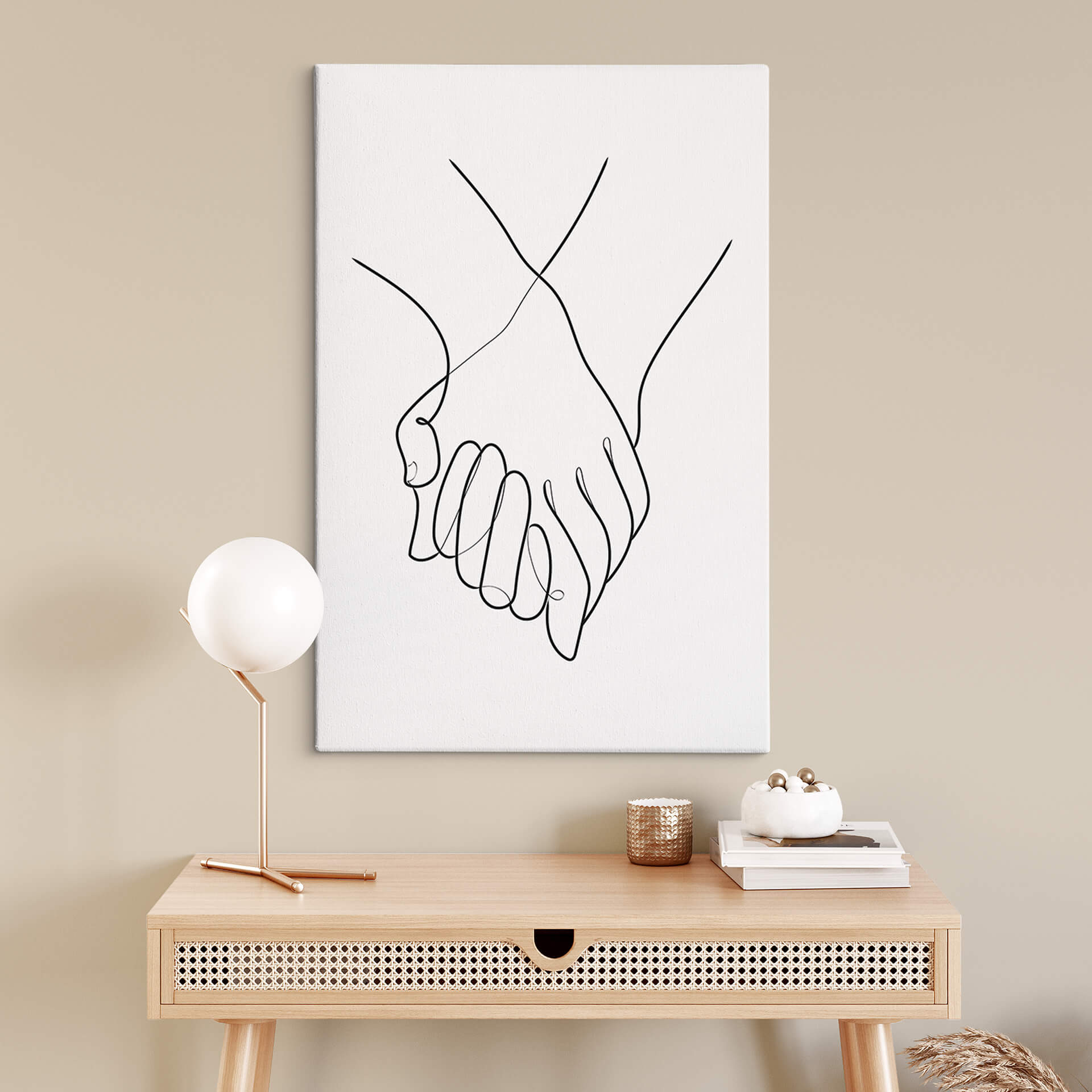 Obraz na płótnie 1X Studio - Line Art Hand in Hand