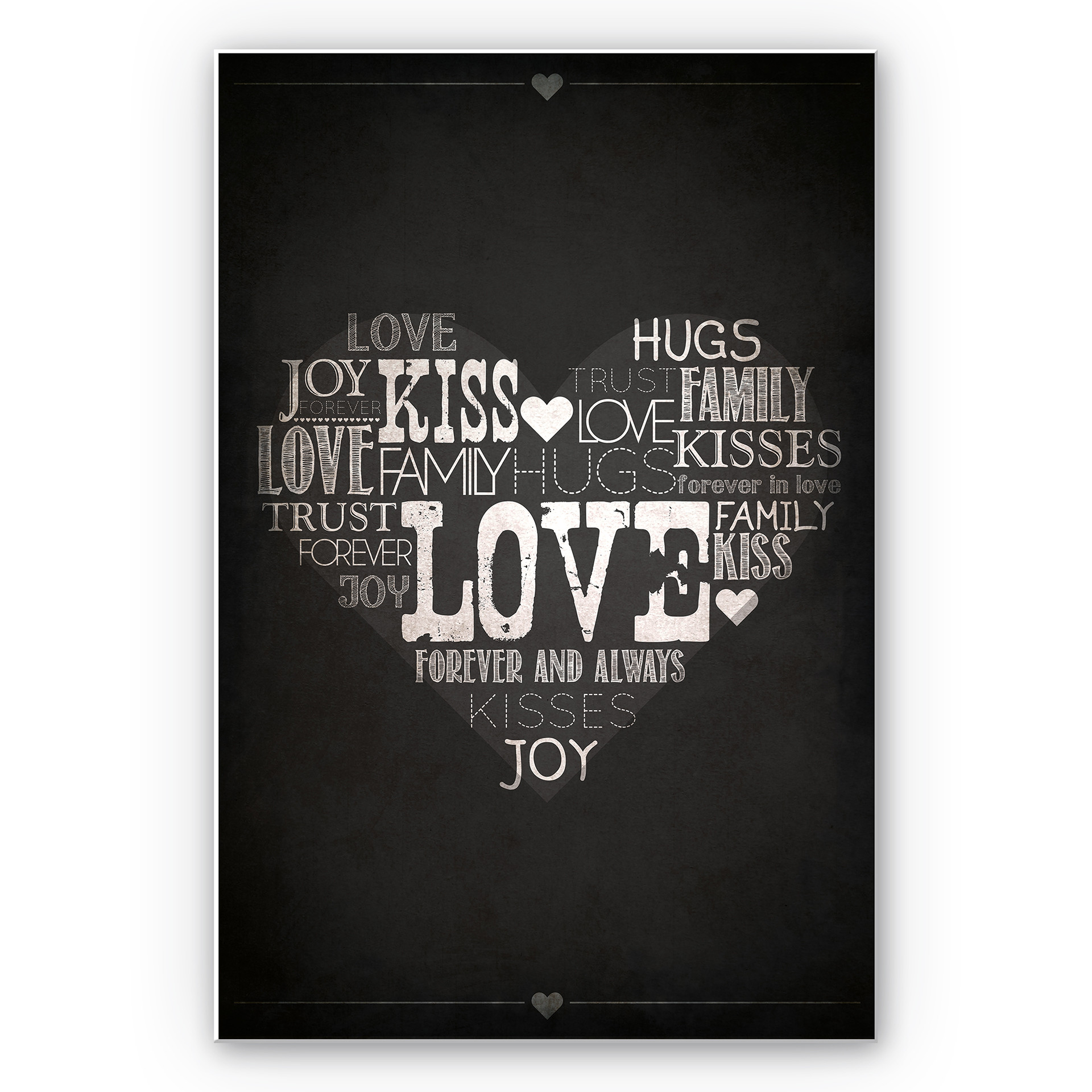 Tableau Forex - Cœur amoureux - effet pancarte