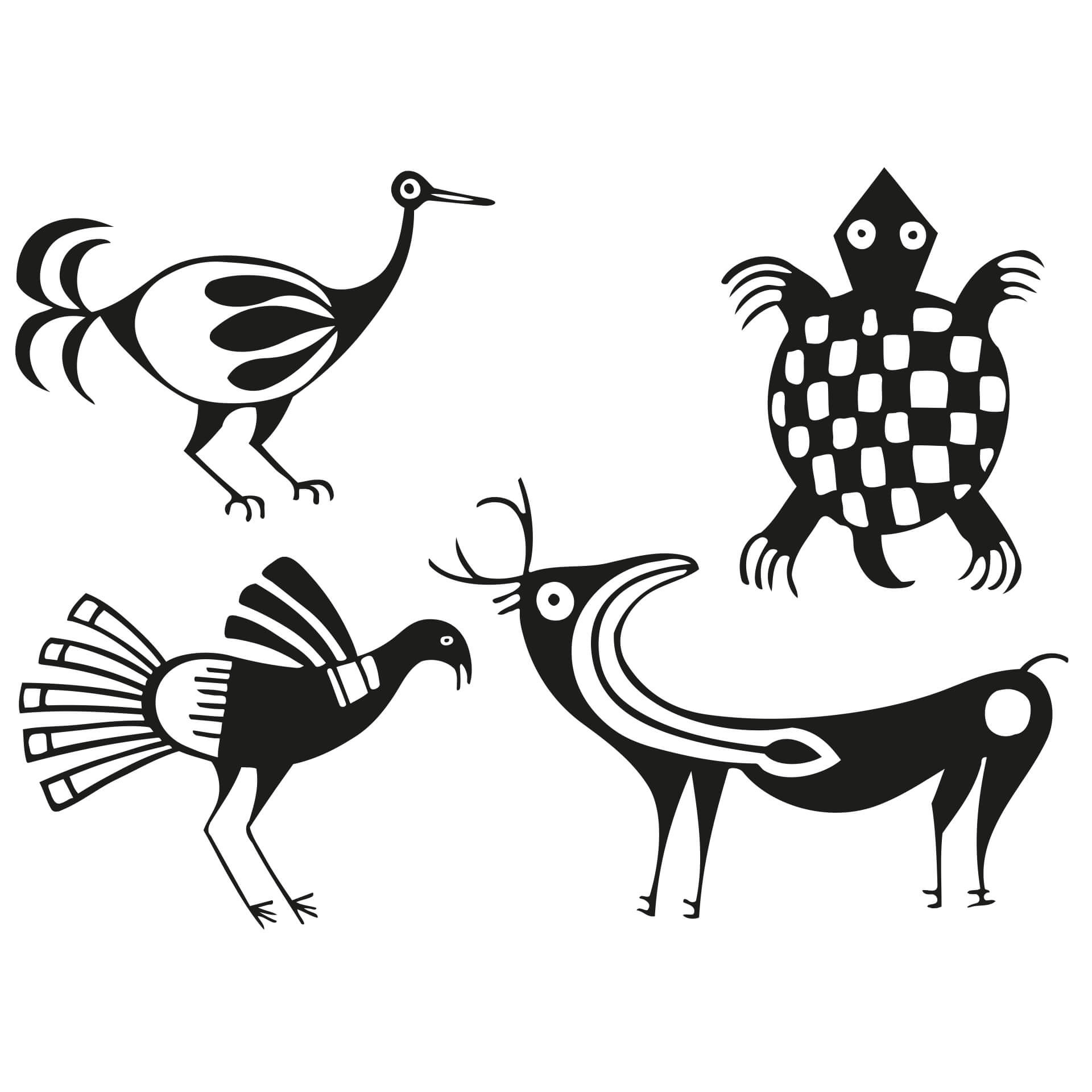 Wallsticker Aztekiske dyr 1