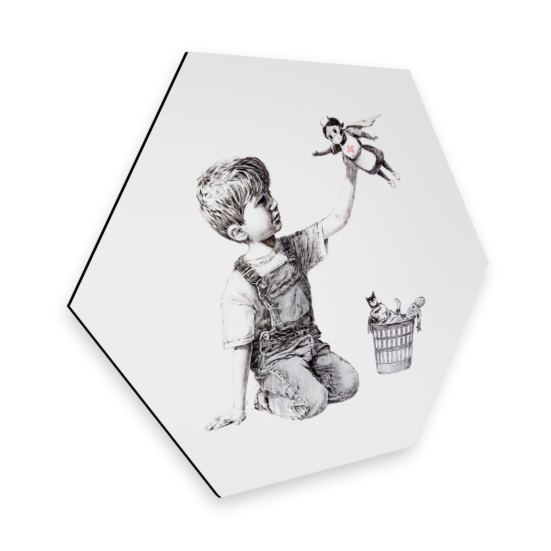 Hexagon - Alu-Dibond Banksy - Girl with the red balloon
