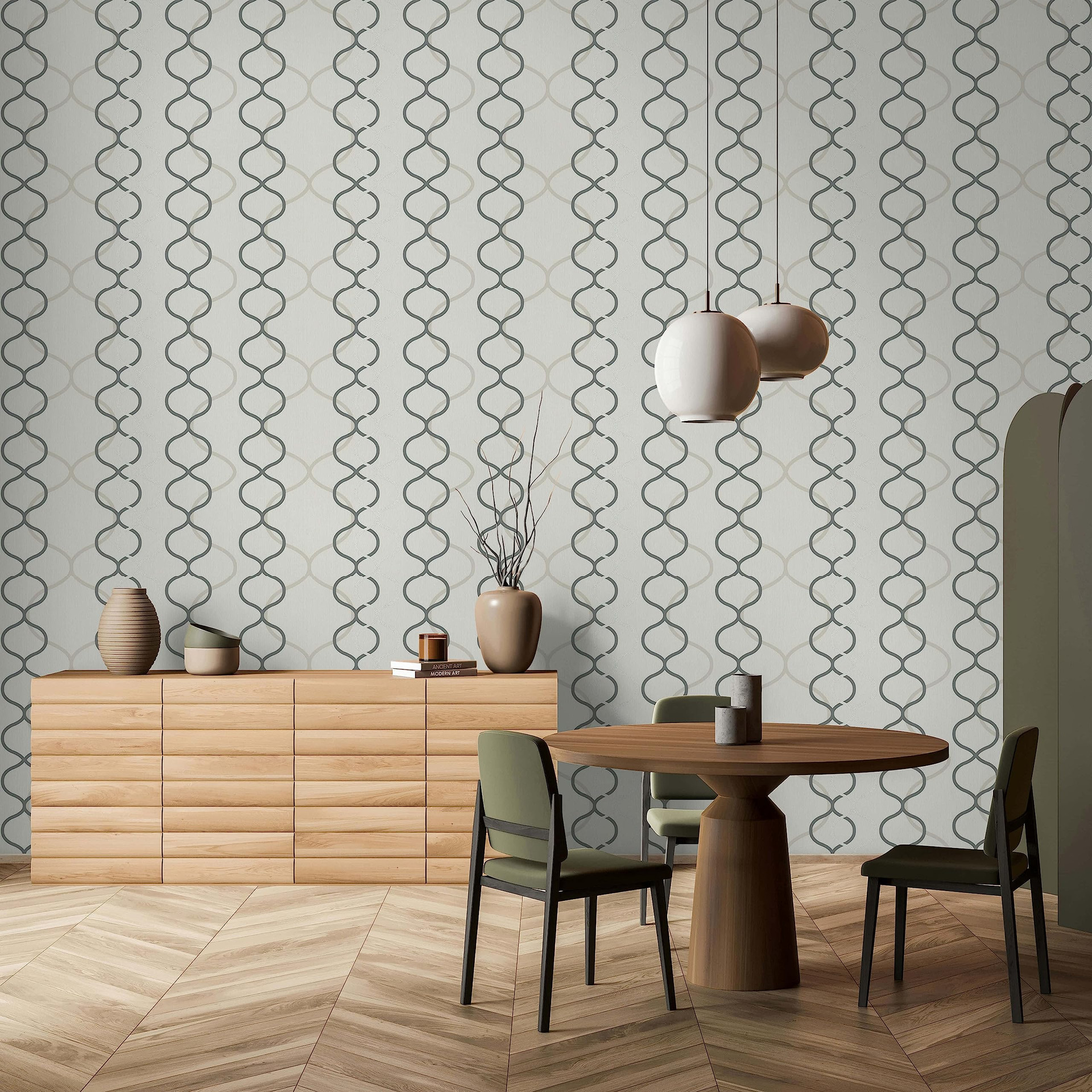 Vliestapete Grafisch Modern in Greige