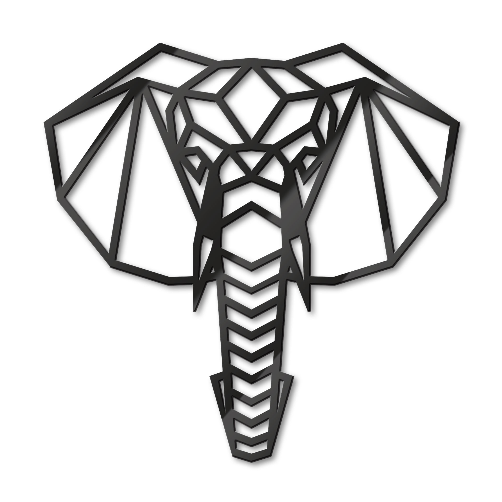 Akrylowa dekoracja Głowa słonia origami
