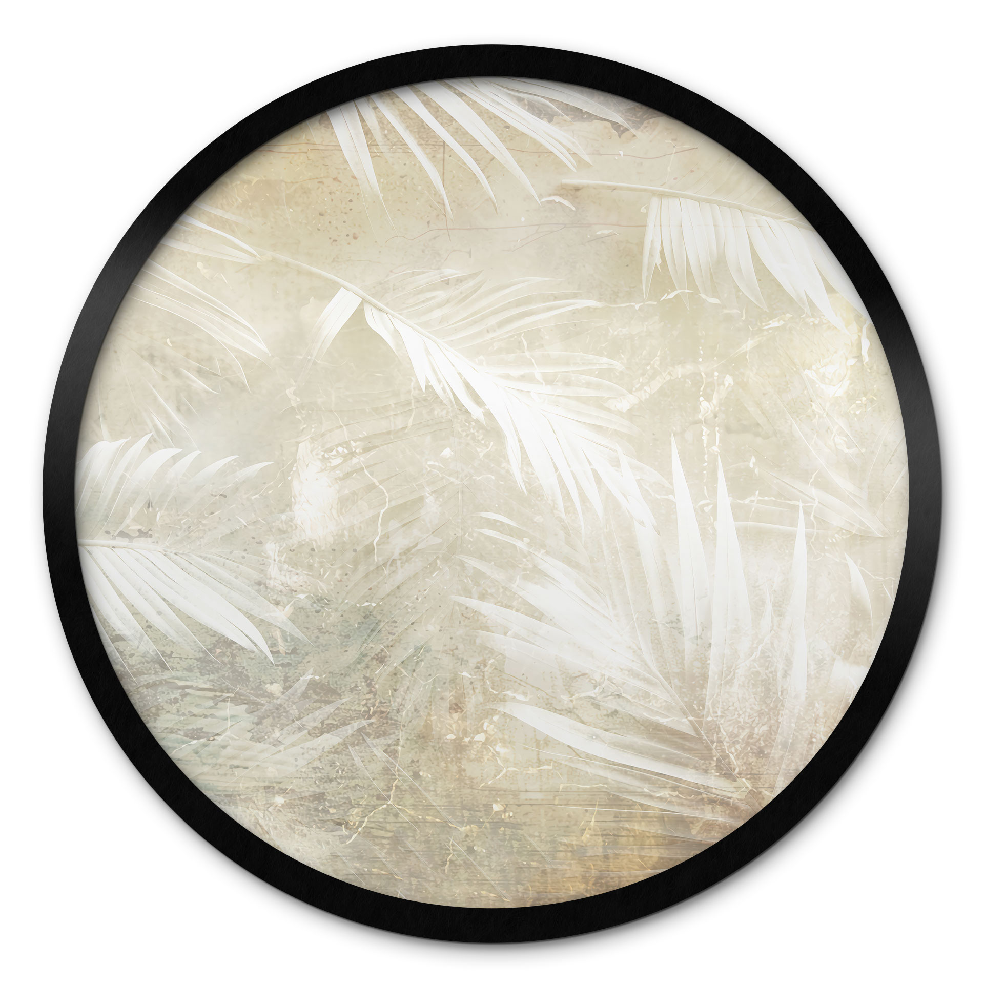 Poster Feuilles de palmier blanches abstraites - Kulik