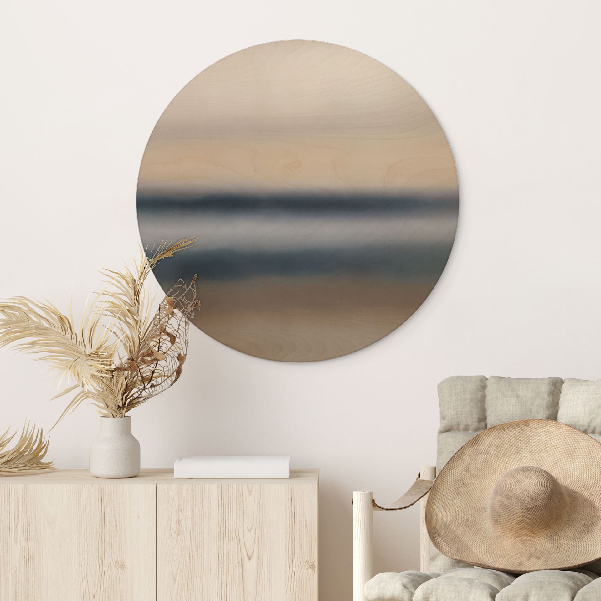 Quadro in Legno Rotko Ash - Orizzonte Astratto - Sir Edward x Grigory Gladarev - Rotondo