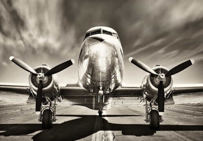 Poster Aeroplane monochromatic, Plakat (120 x 80 cm)