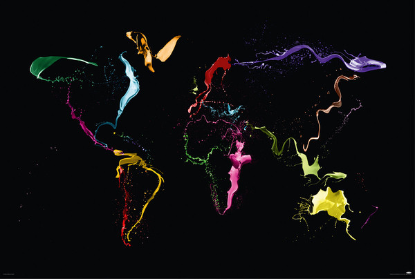 Poster Michael Tompsett - World map 91,5x61 cm