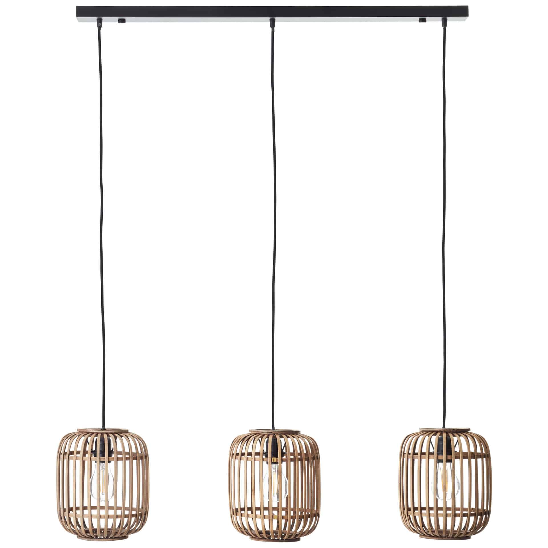 Pendelleuchte Willi, braun, 130 x 105 cm, Bambus Pendellampe, dimmbar