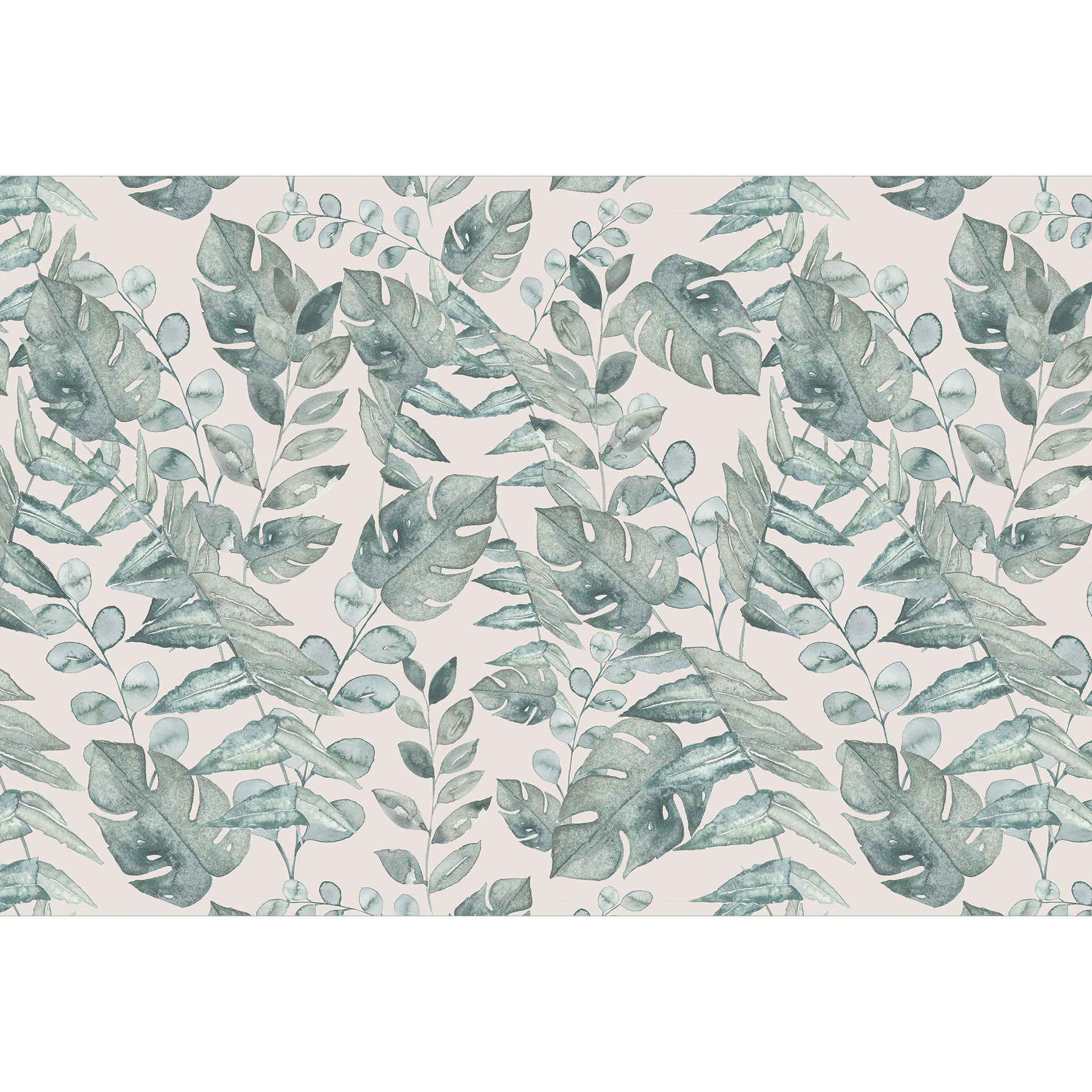 Plantenbehang jungle bladeren aquarel crème - Bloomery Decor