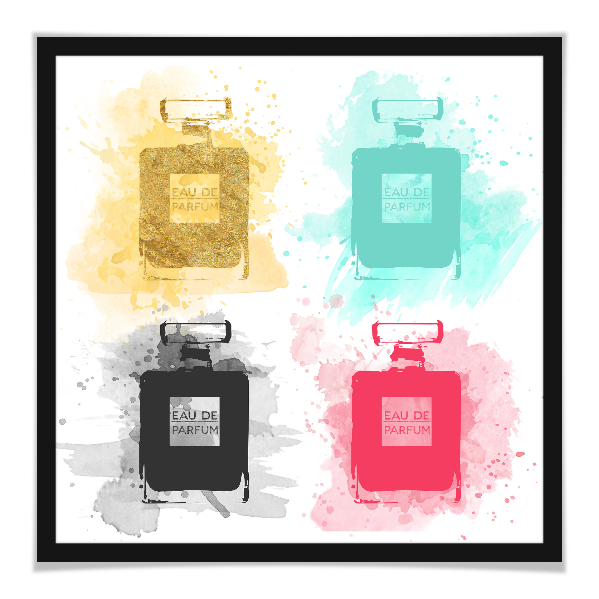 Poster Eau de Parfum Aquarell - bunt