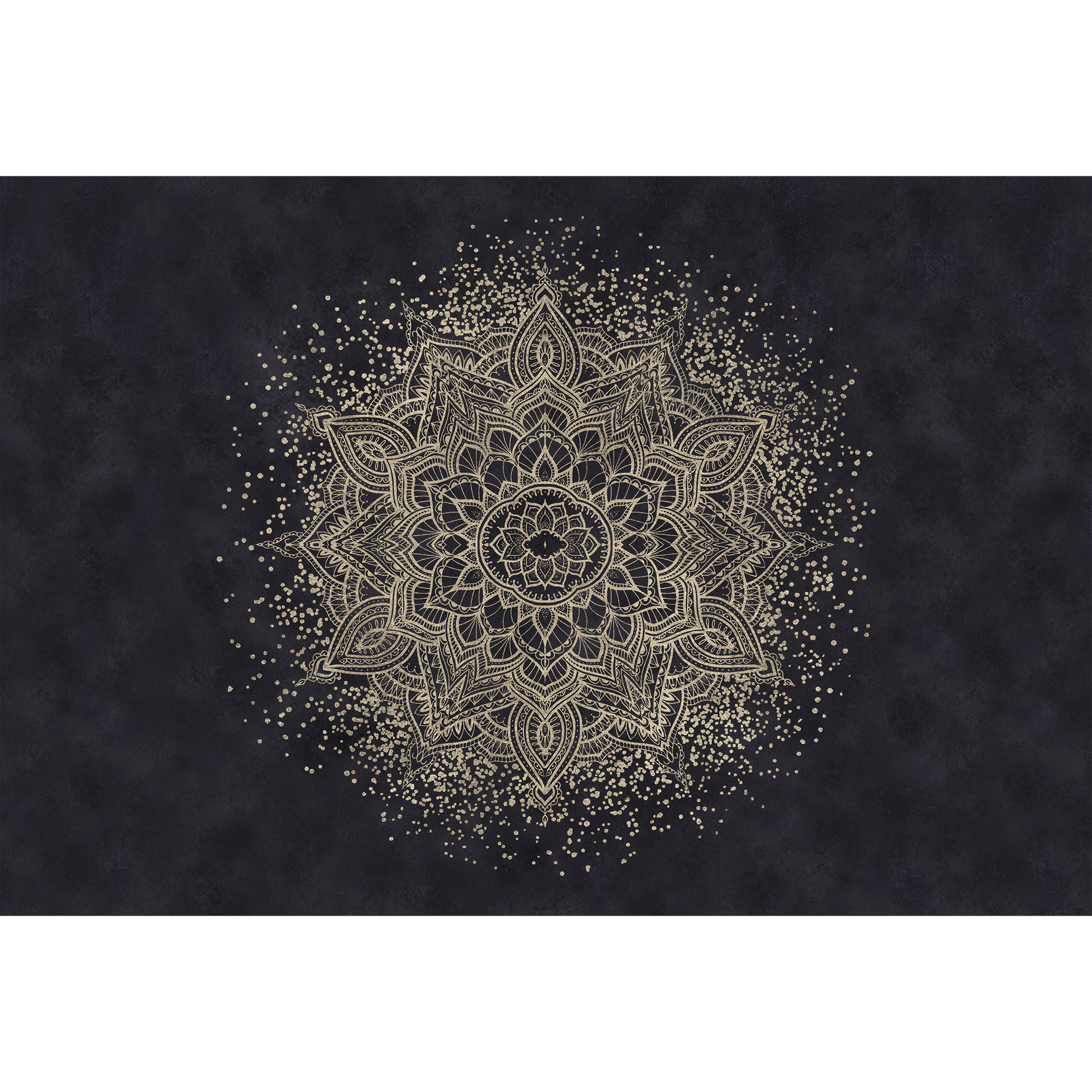 Elegant mandala zwart-goud Fotobehang - Bloomery Decor