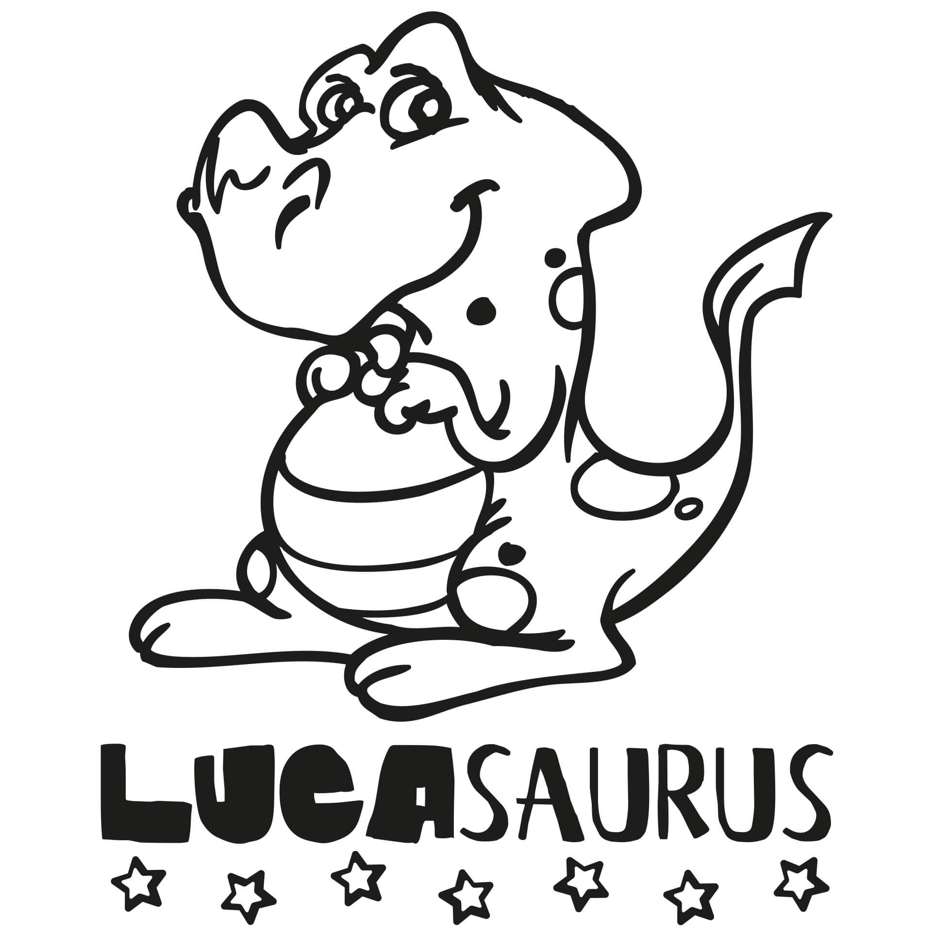 Wandtattoo Namen + Dinosaurus 01